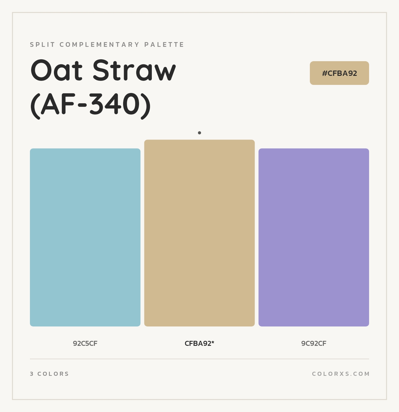 Oat Straw (AF-340) - Split-Complementary Color Palette