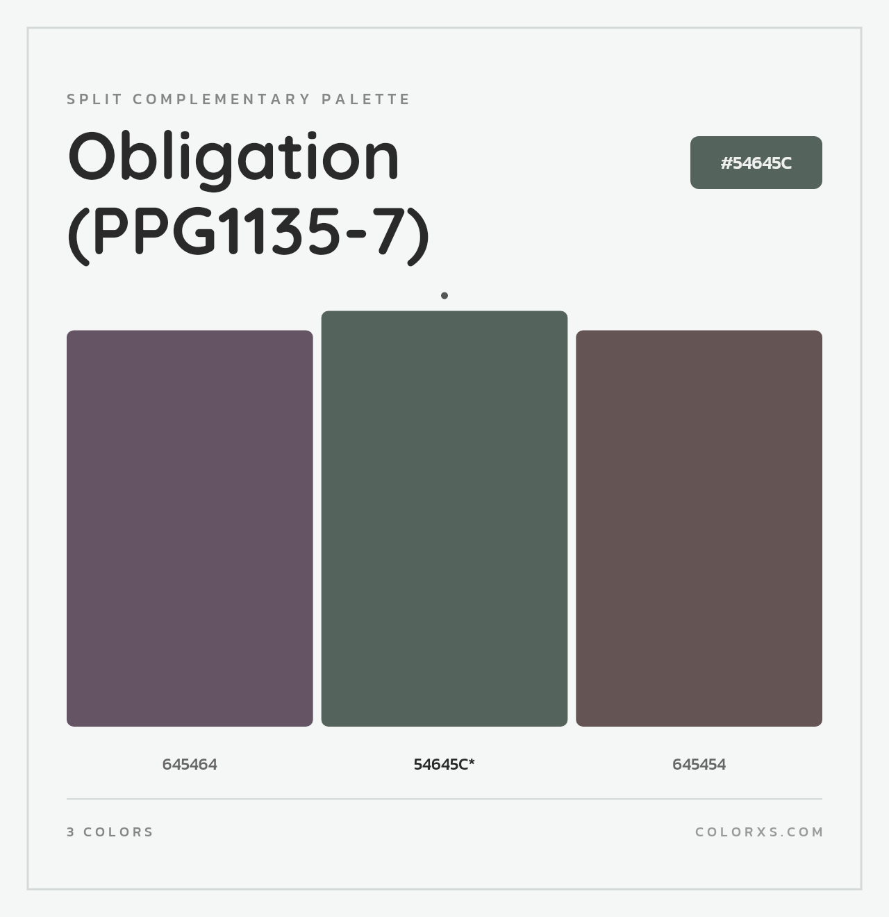 Obligation (PPG1135-7) - Split-Complementary Color Palette