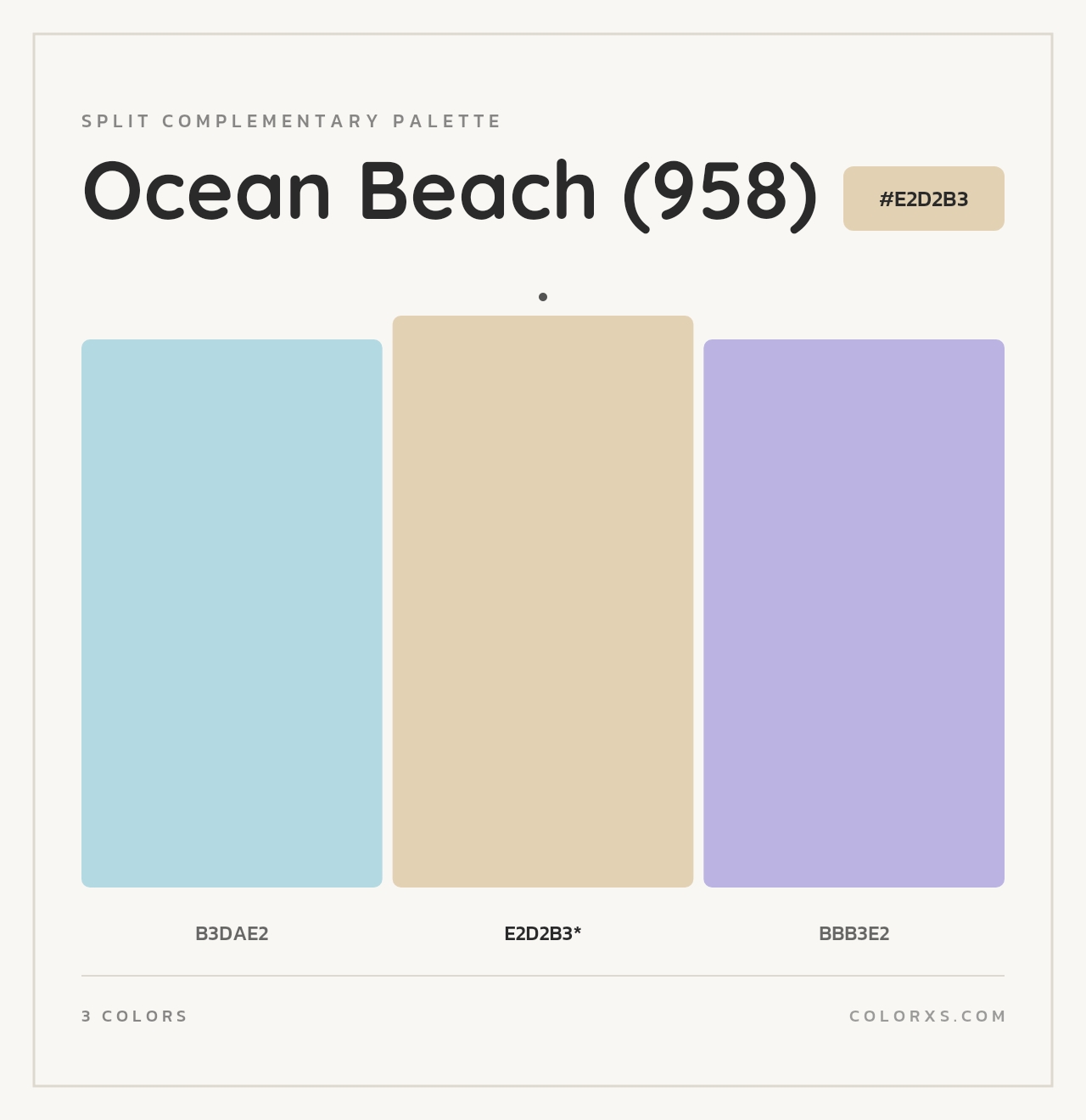 Ocean Beach (958) - Split-Complementary Color Palette