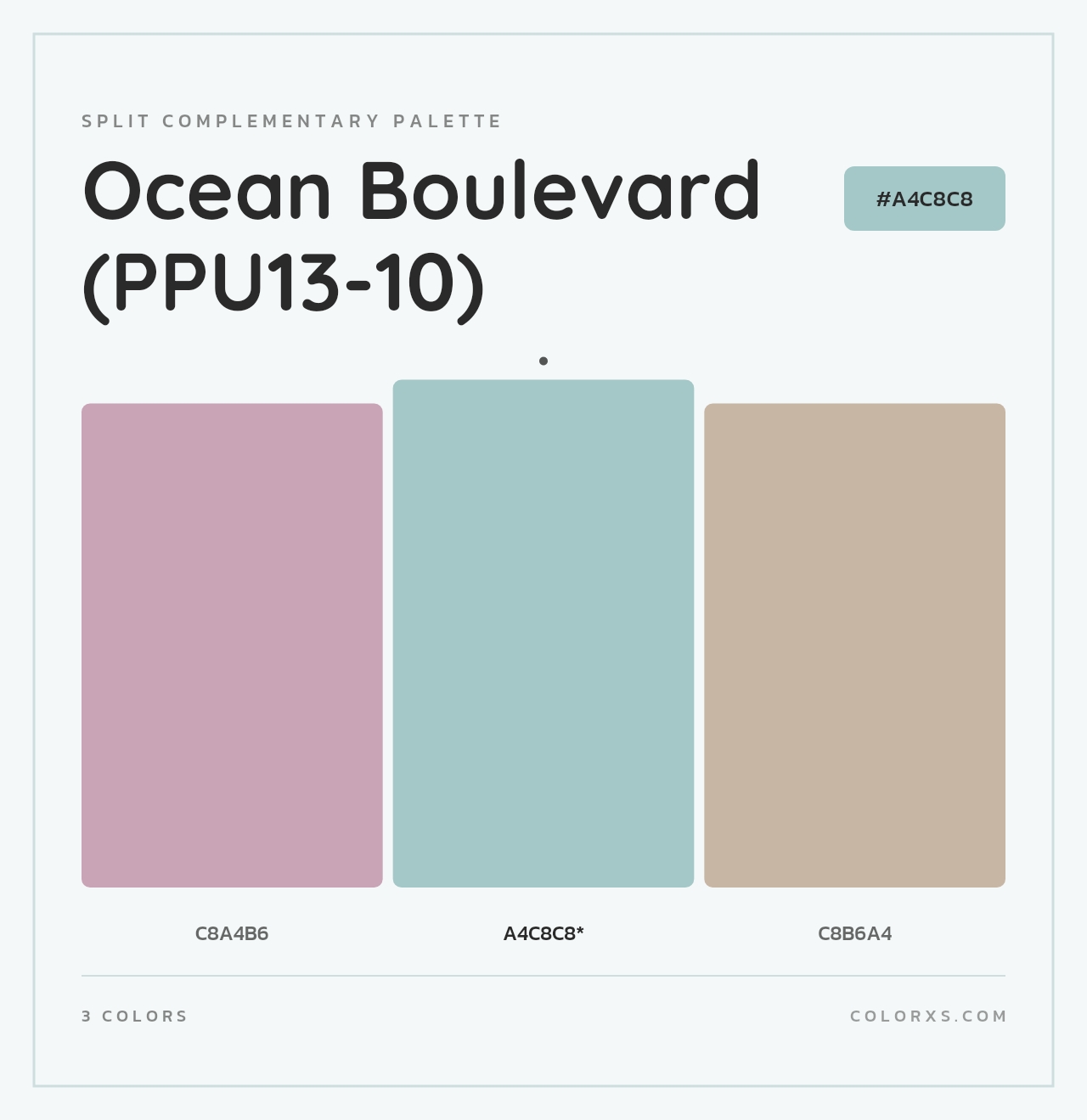 Ocean Boulevard (PPU13-10) - Split-Complementary Color Palette