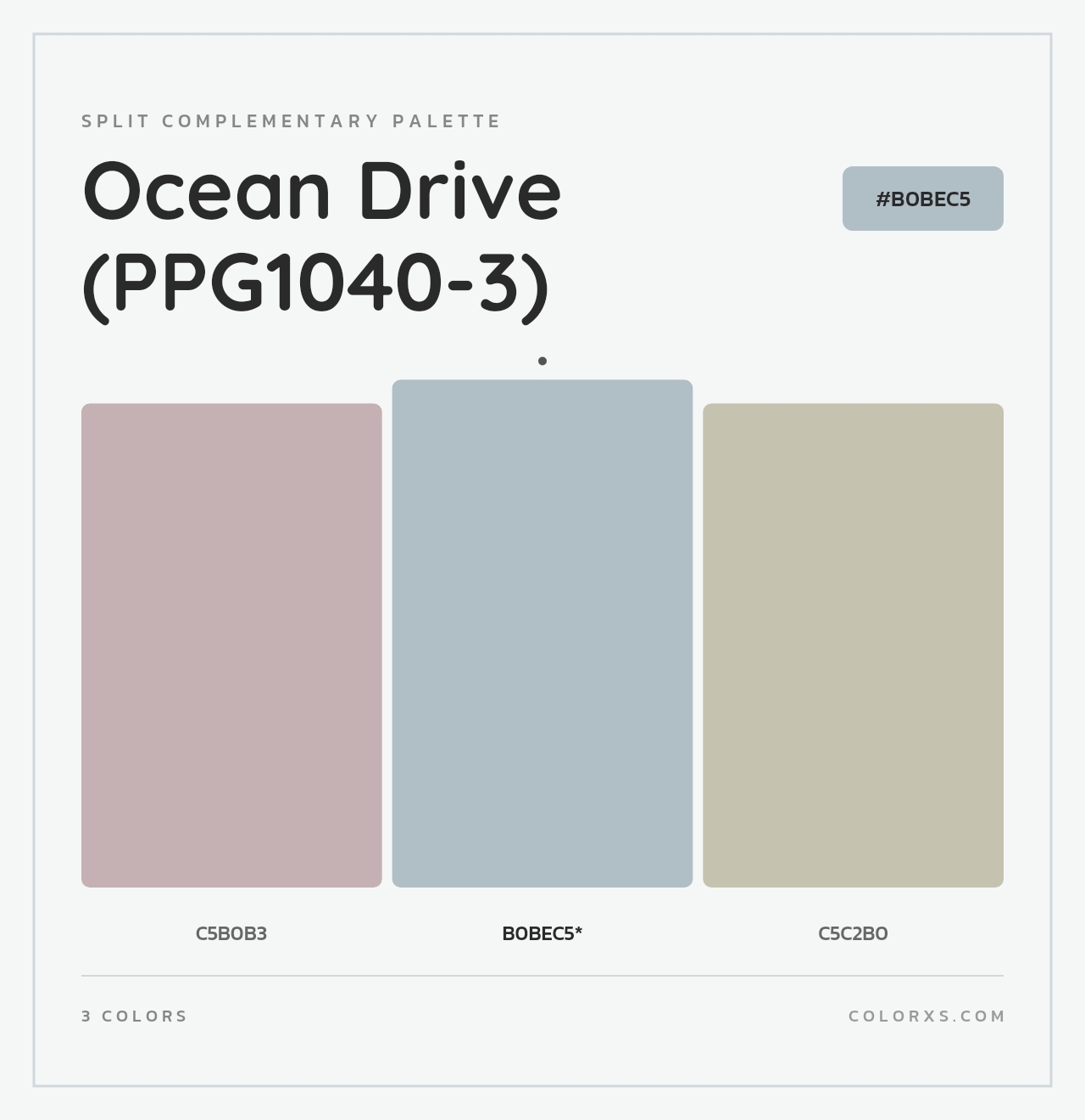 Ocean Drive (PPG1040-3) - Split-Complementary Color Palette