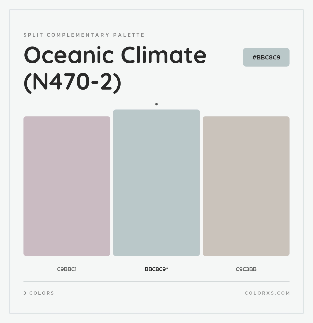 Oceanic Climate (N470-2) - Split-Complementary Color Palette