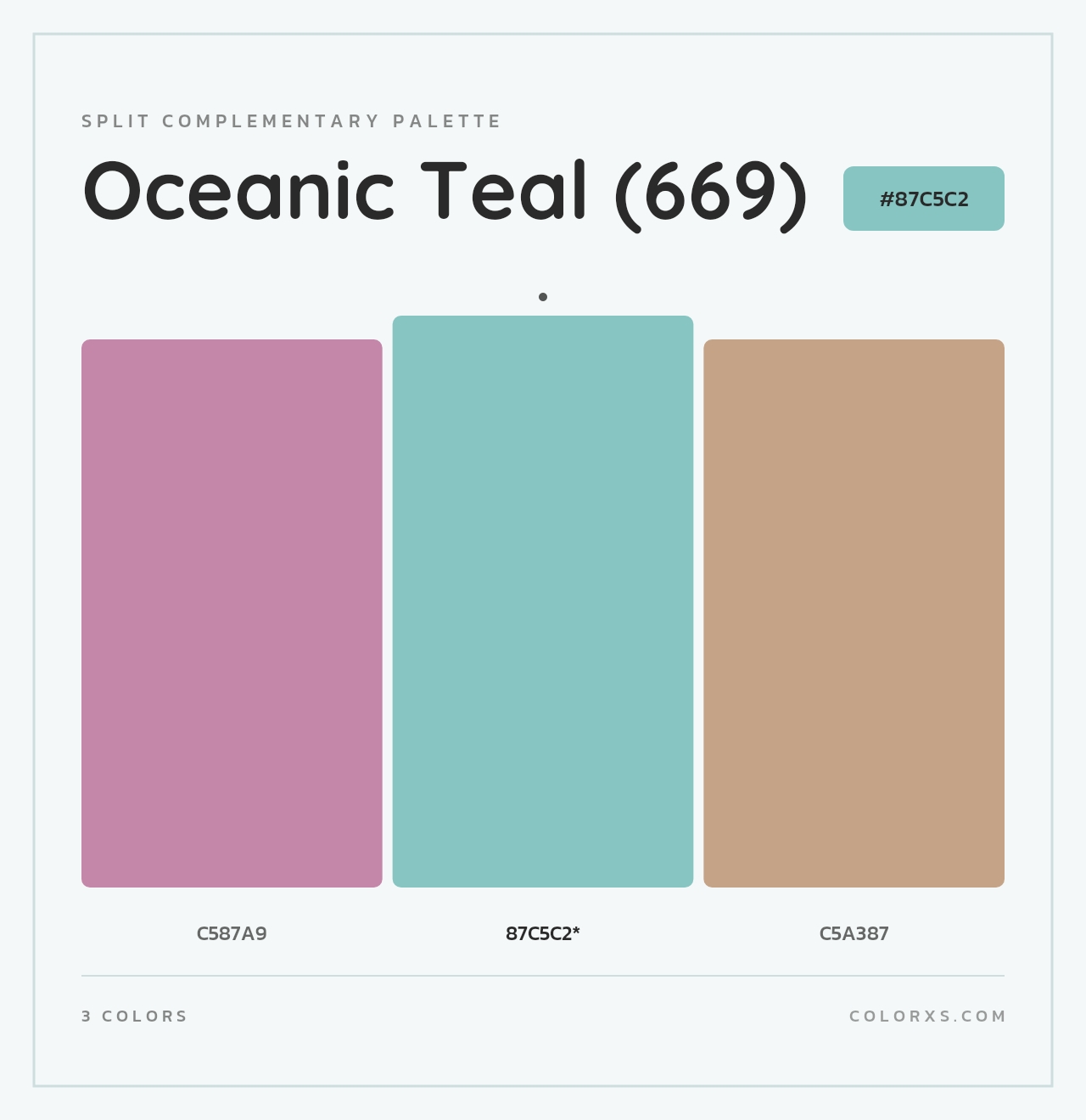 Oceanic Teal (669) - Split-Complementary Color Palette