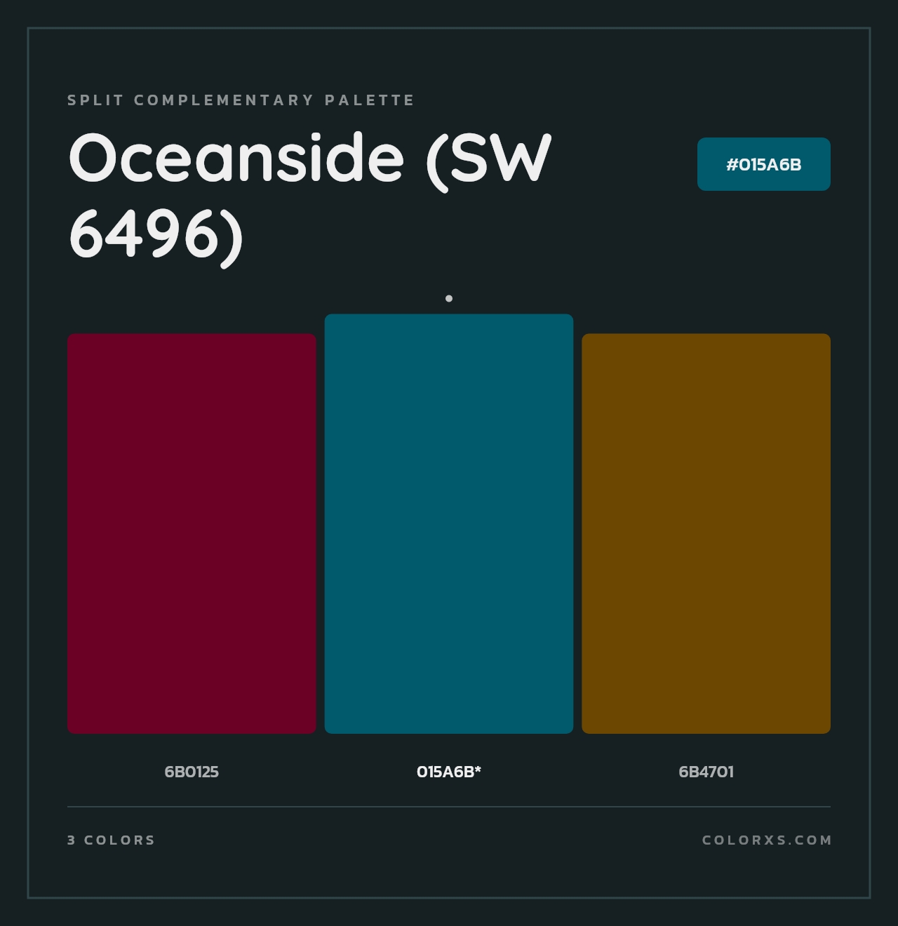 Oceanside (SW 6496) - Split-Complementary Color Palette