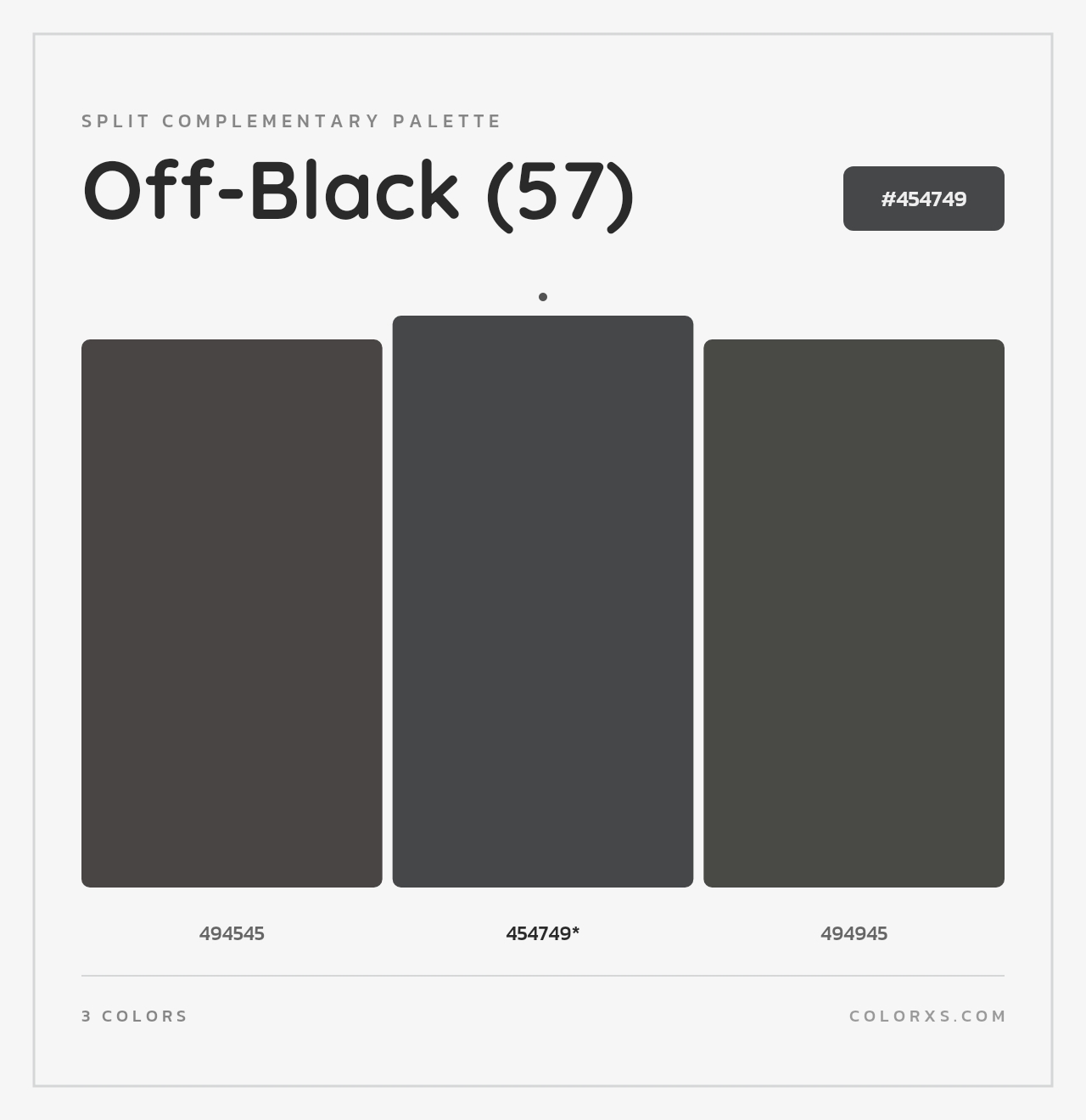 Off-Black (57) - Split-Complementary Color Palette