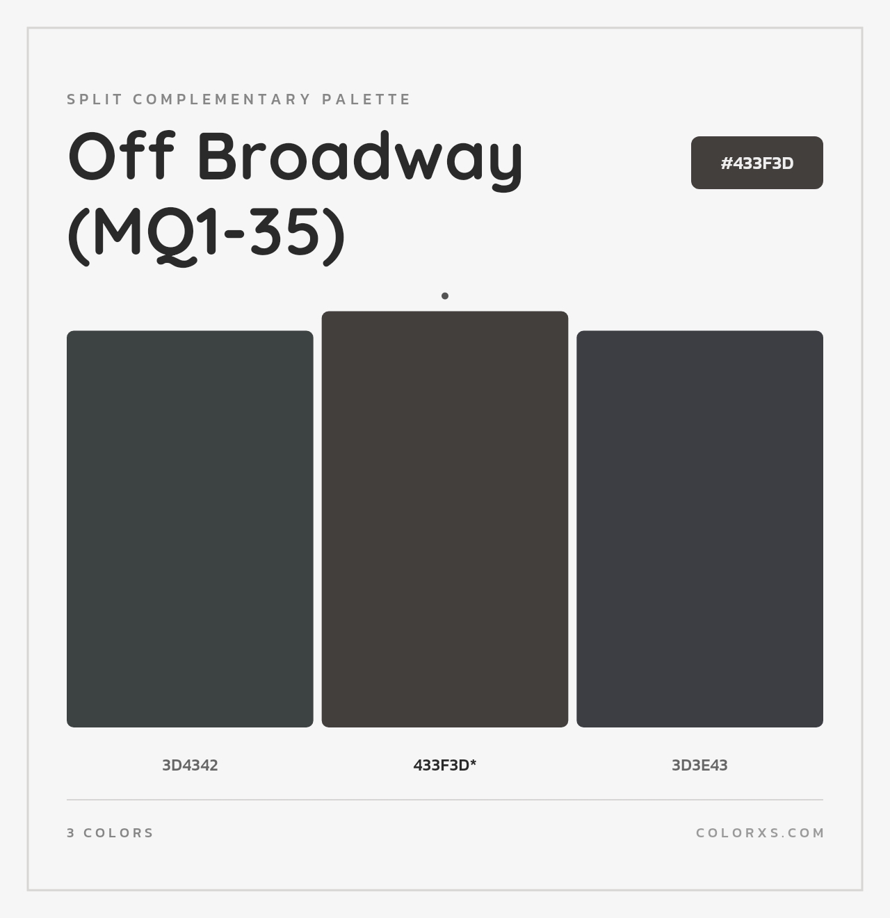 Off Broadway (MQ1-35) - Split-Complementary Color Palette