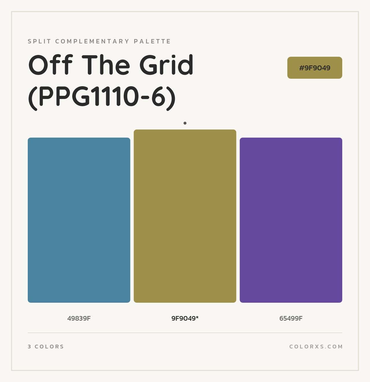 Off The Grid (PPG1110-6) - Split-Complementary Color Palette