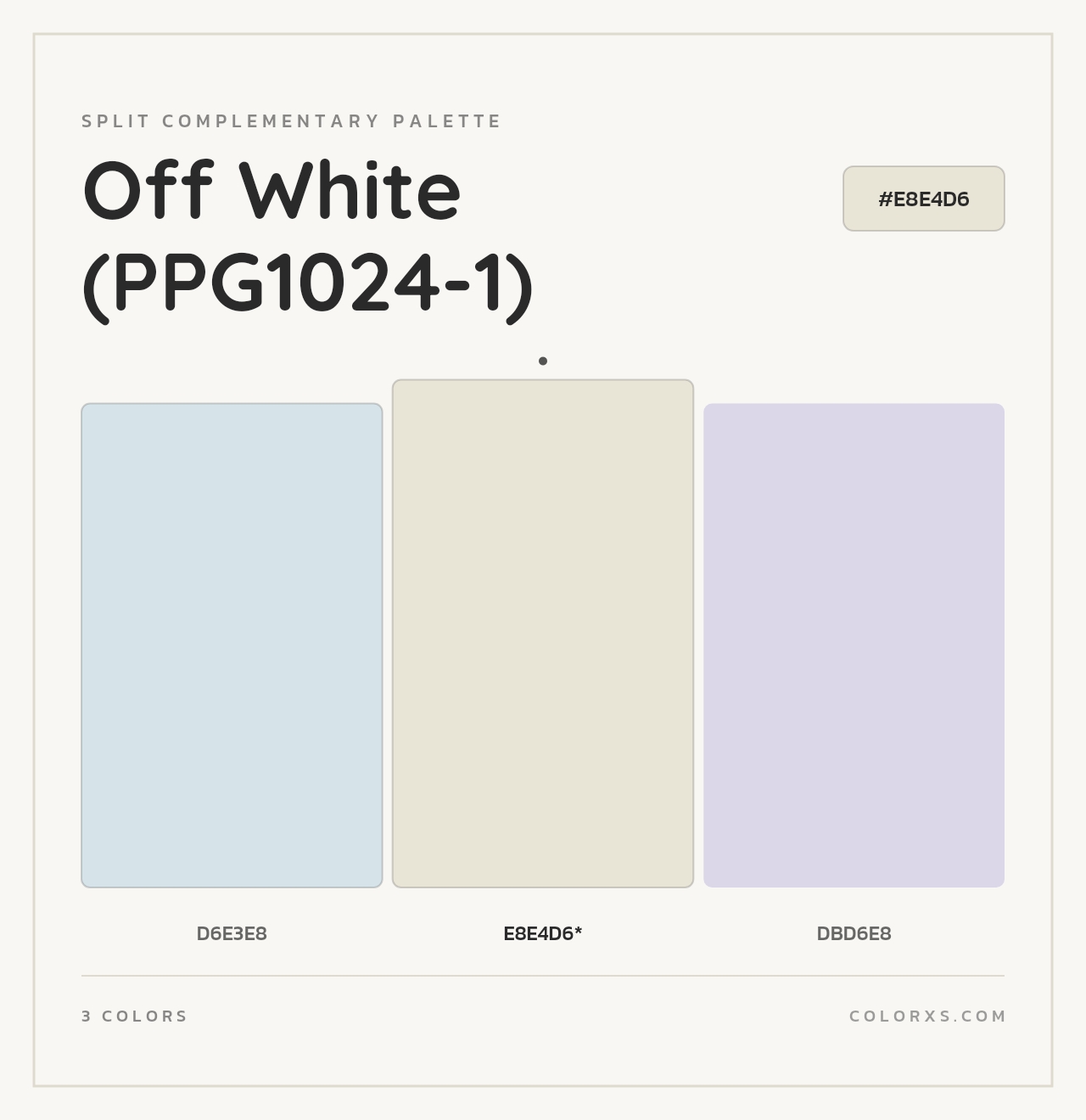 Off White (PPG1024-1) - Split-Complementary Color Palette