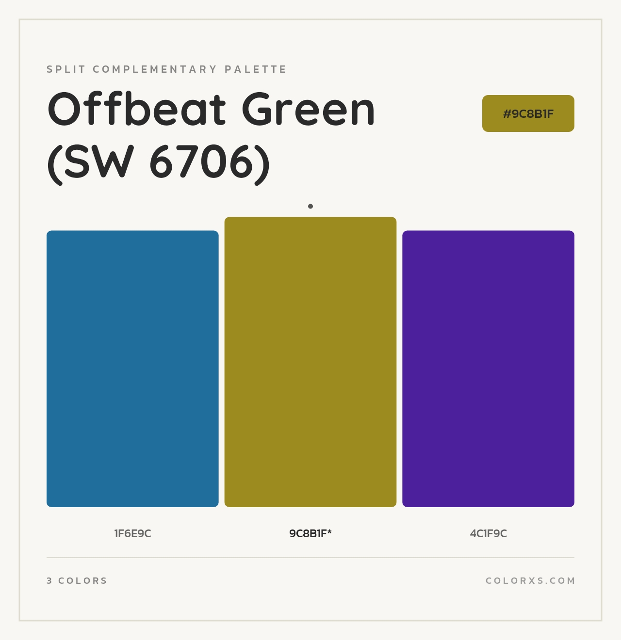 Offbeat Green (SW 6706) - Split-Complementary Color Palette
