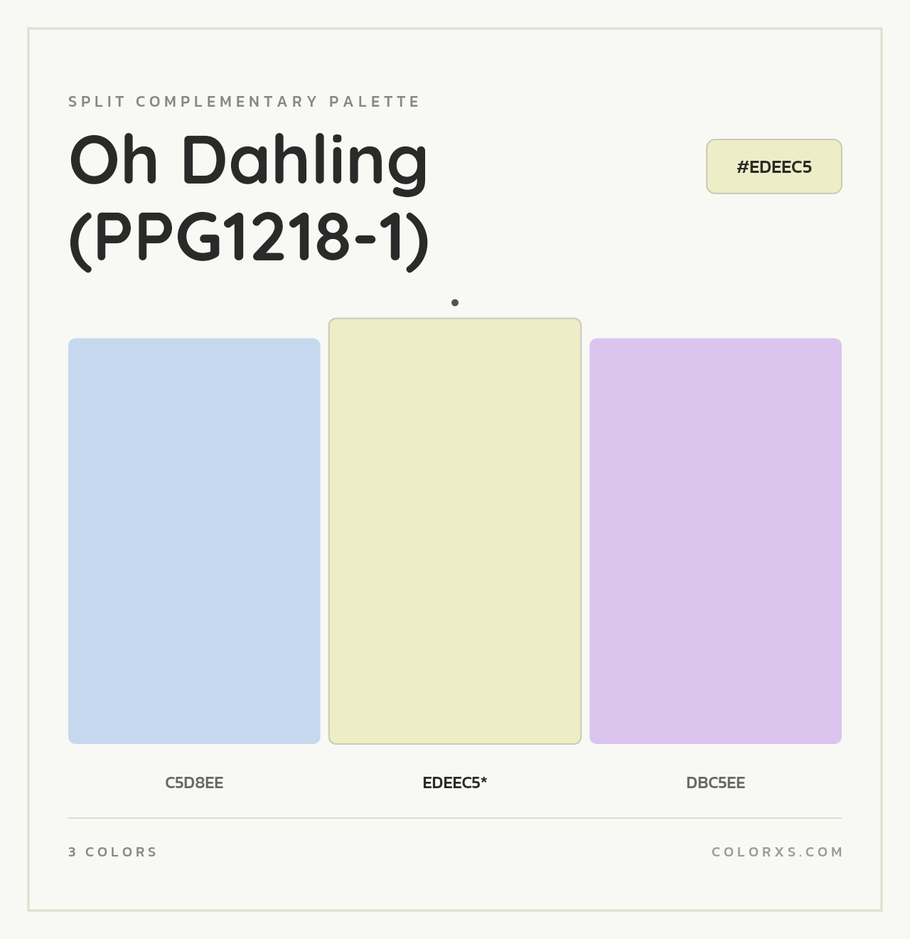 Oh Dahling (PPG1218-1) - Split-Complementary Color Palette