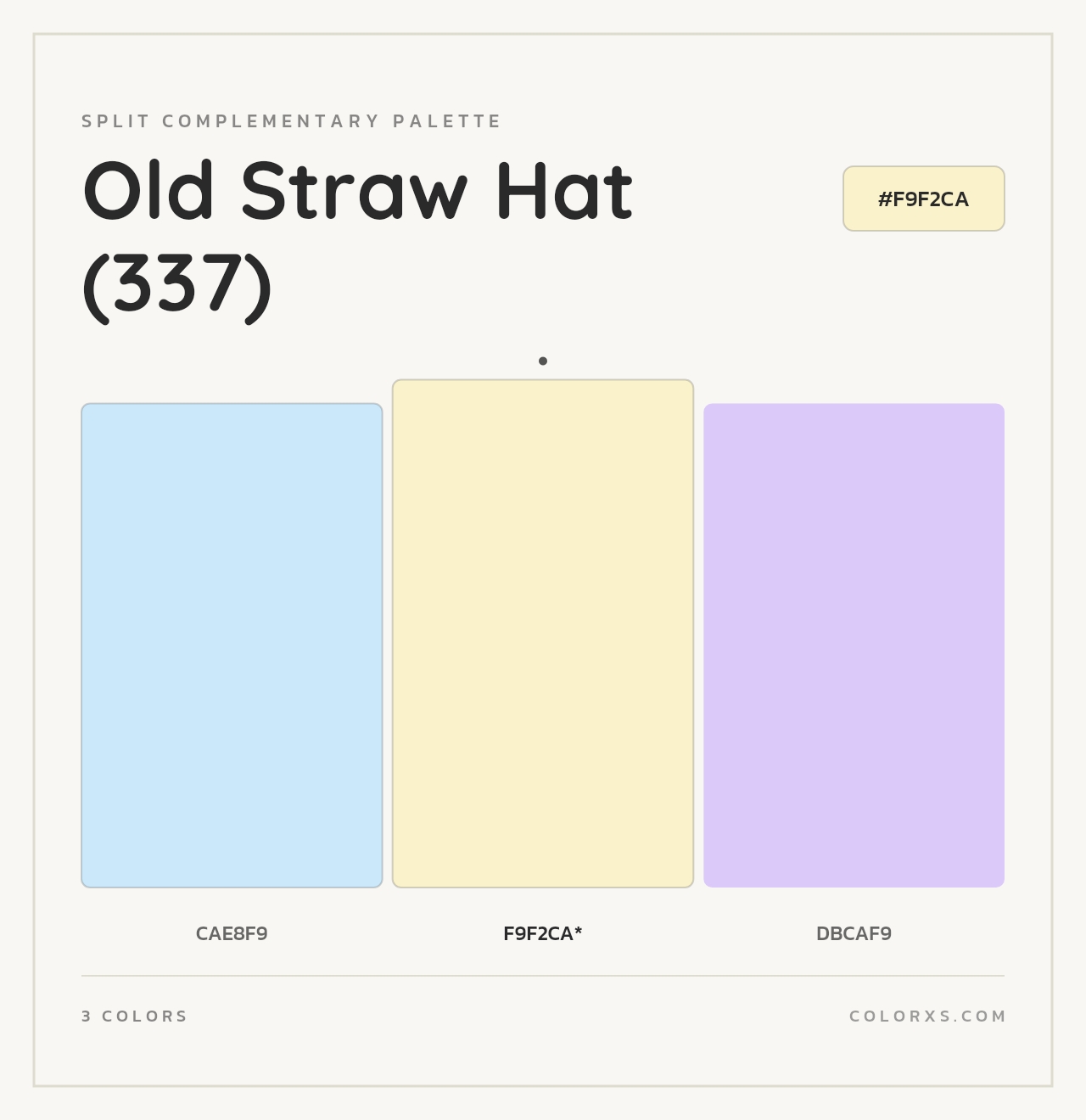 Old Straw Hat (337) - Split-Complementary Color Palette