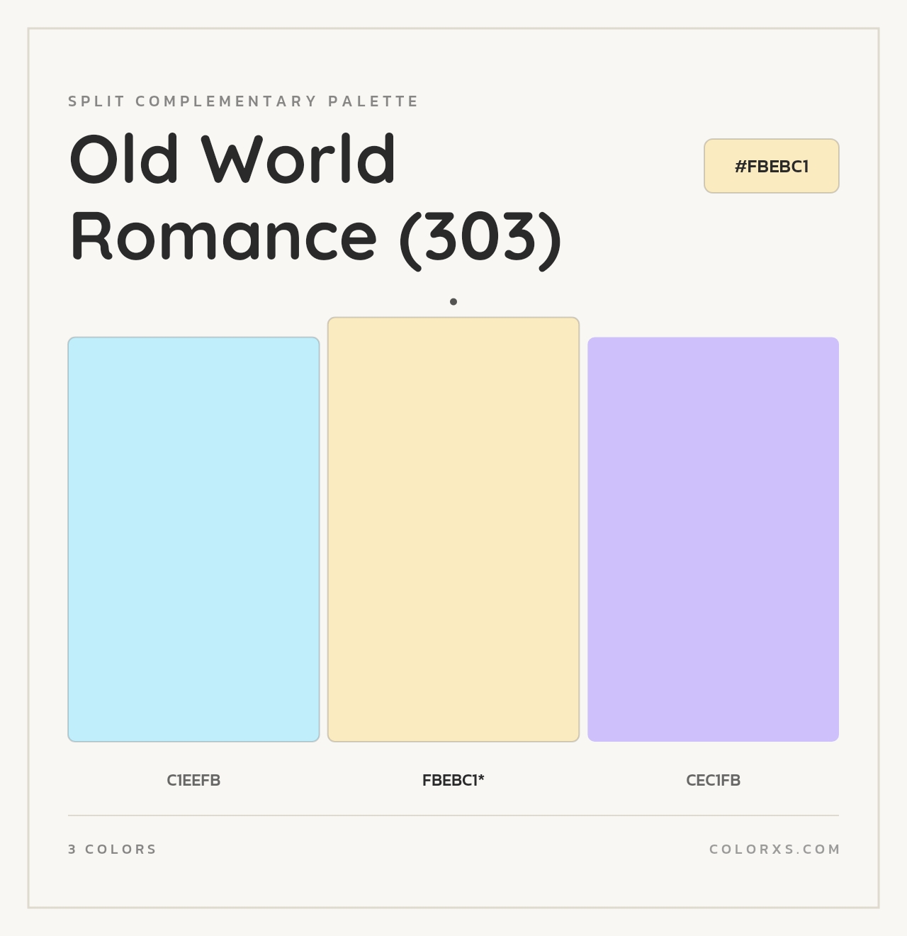 Old World Romance (303) - Split-Complementary Color Palette