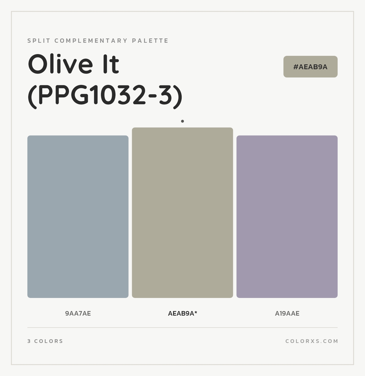 Olive It (PPG1032-3) - Split-Complementary Color Palette