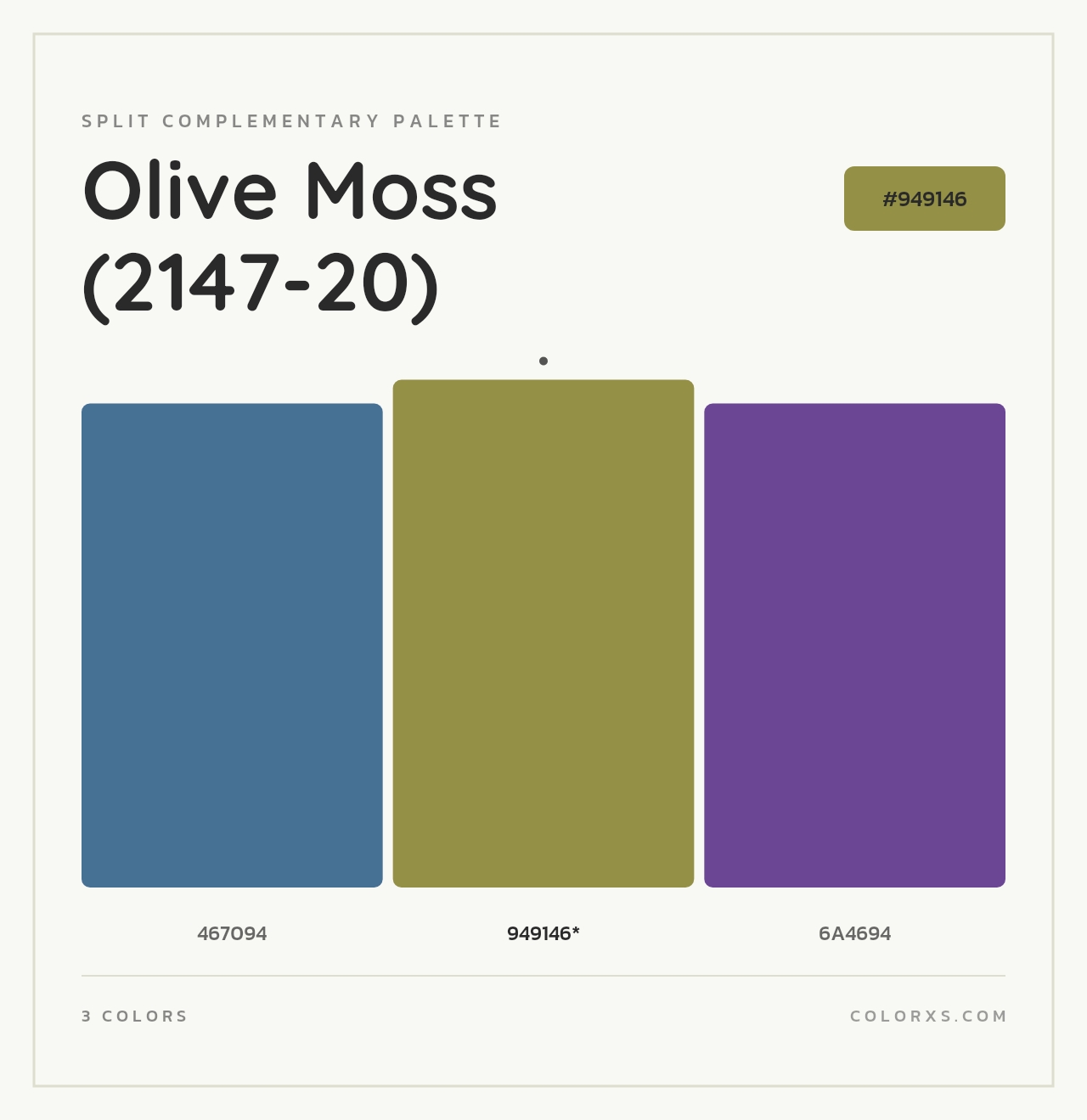Olive Moss (2147-20) - Split-Complementary Color Palette