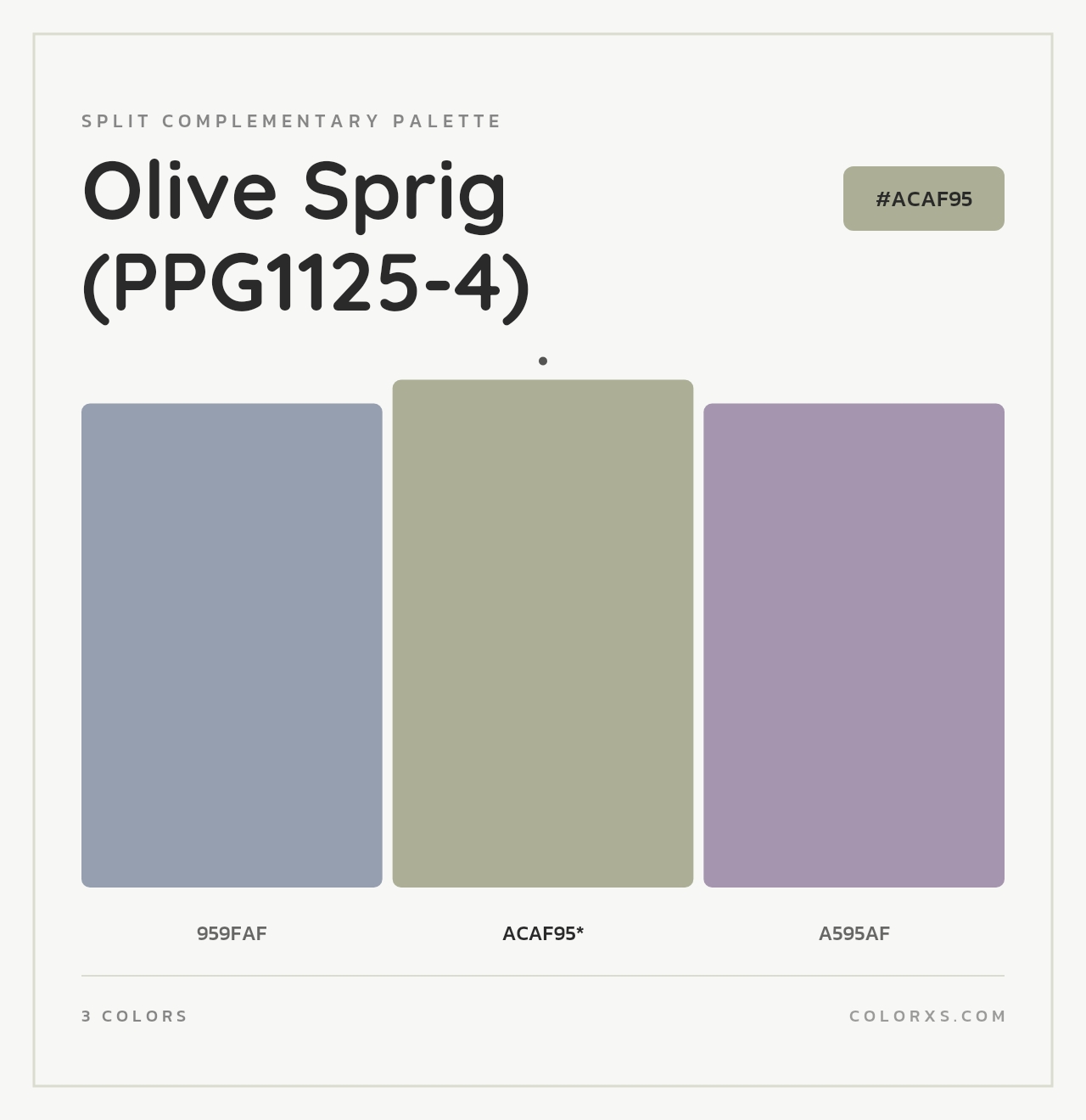 Olive Sprig (PPG1125-4) - Split-Complementary Color Palette