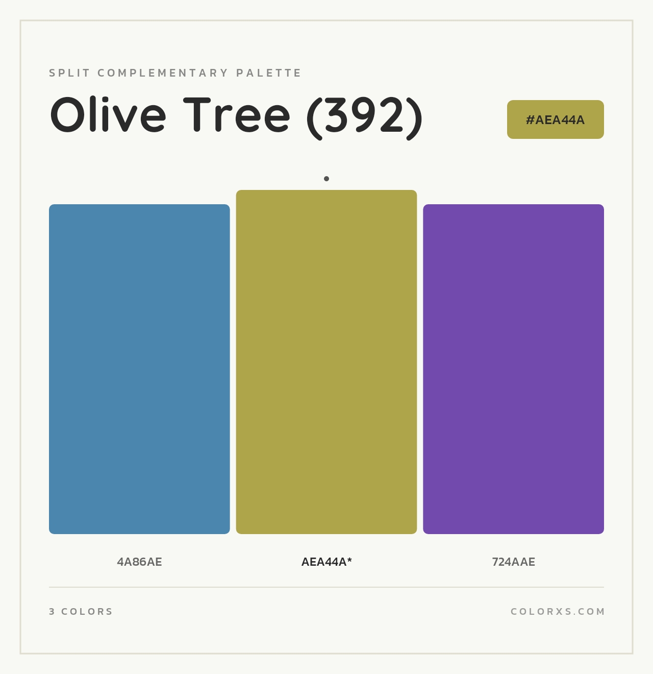 Olive Tree (392) - Split-Complementary Color Palette