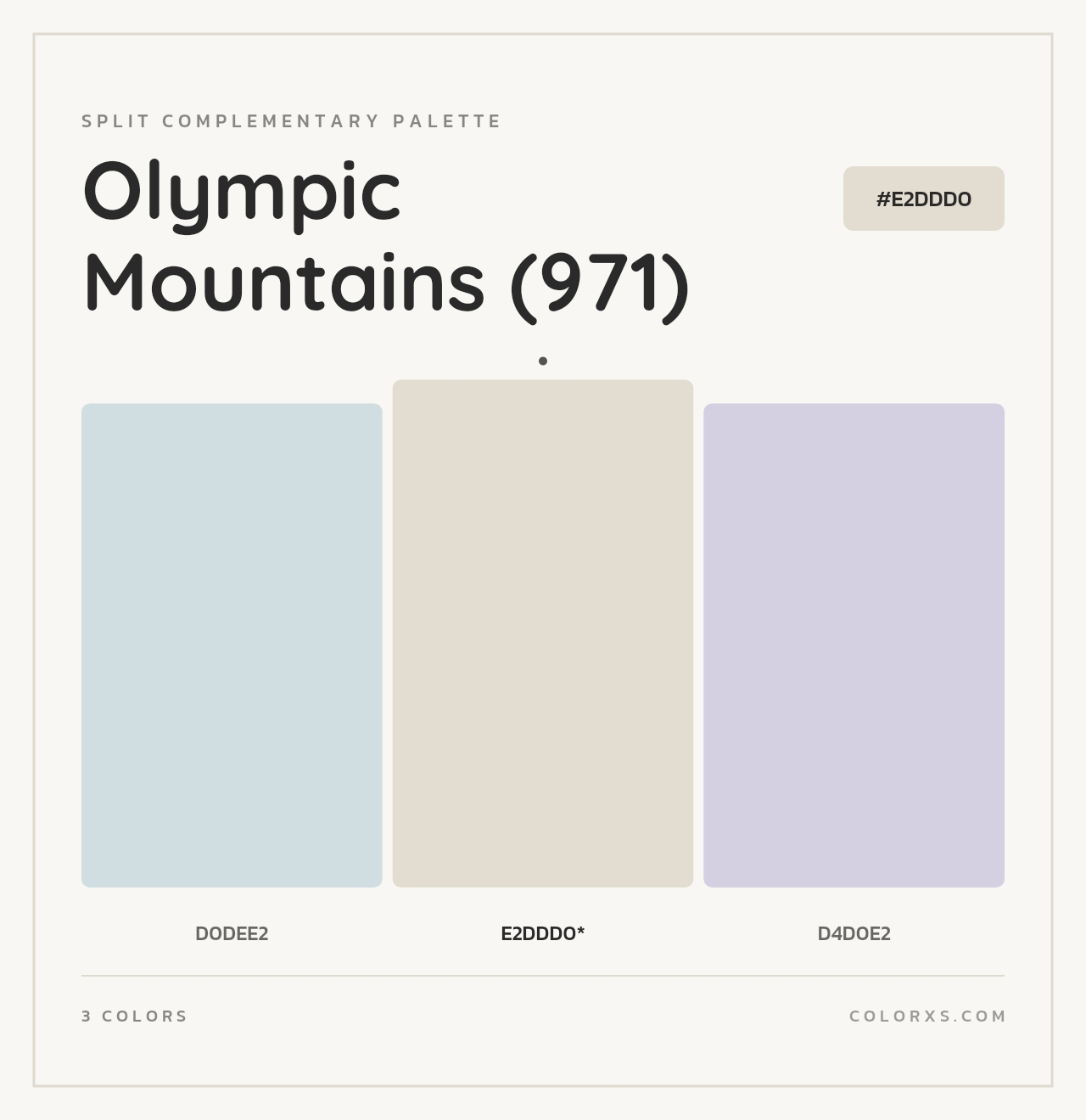 Olympic Mountains (971) - Split-Complementary Color Palette