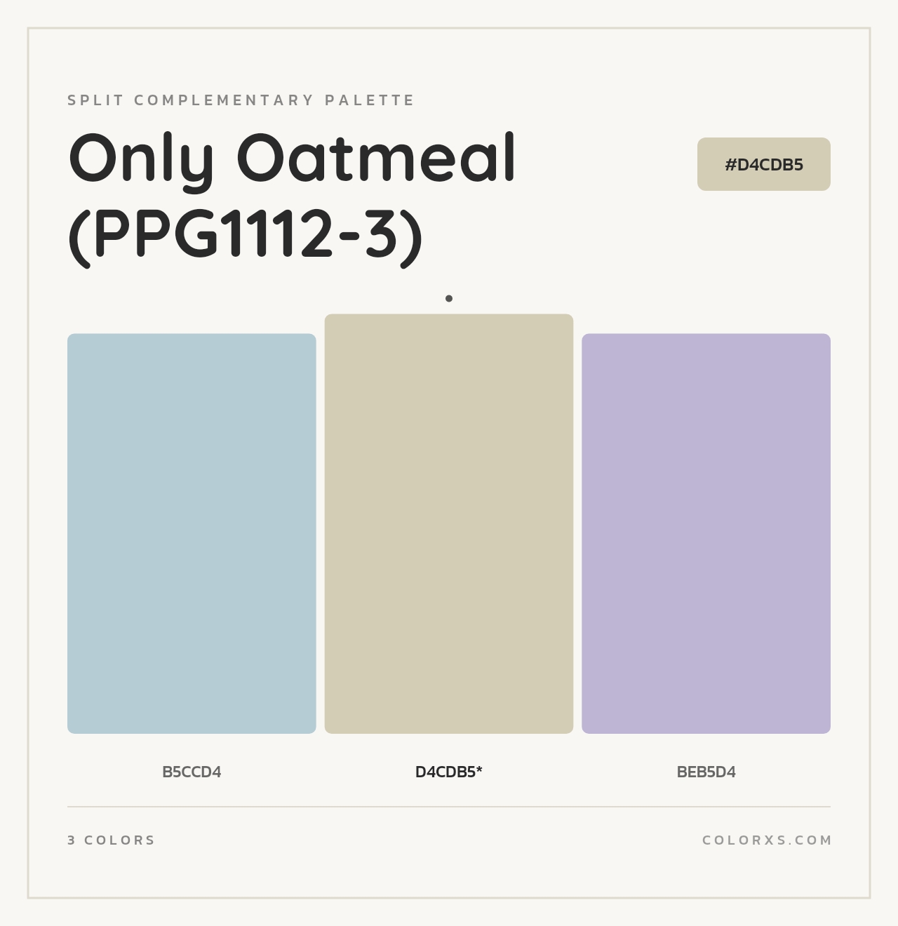 Only Oatmeal (PPG1112-3) - Split-Complementary Color Palette