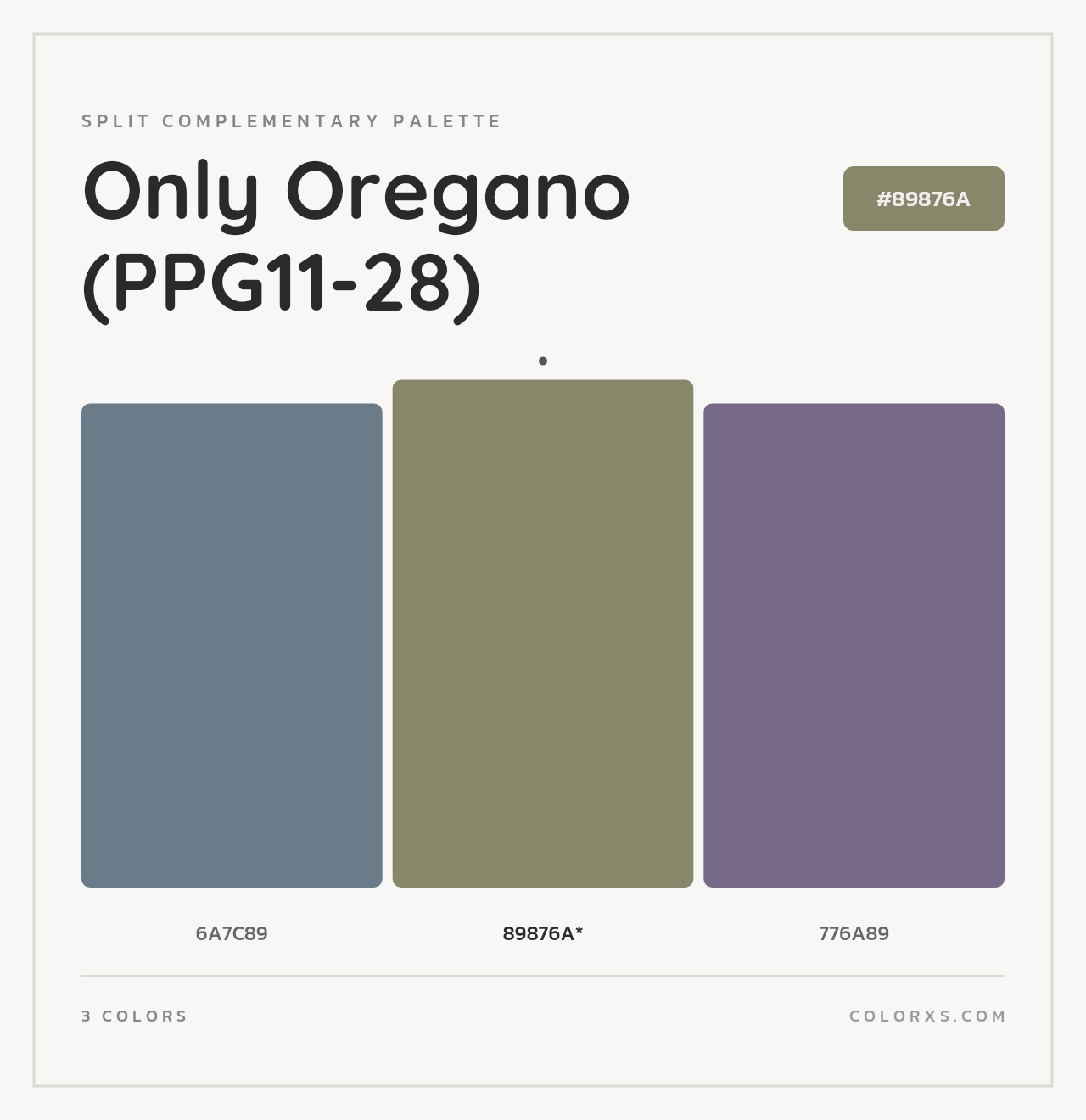 Only Oregano (PPG11-28) - Split-Complementary Color Palette