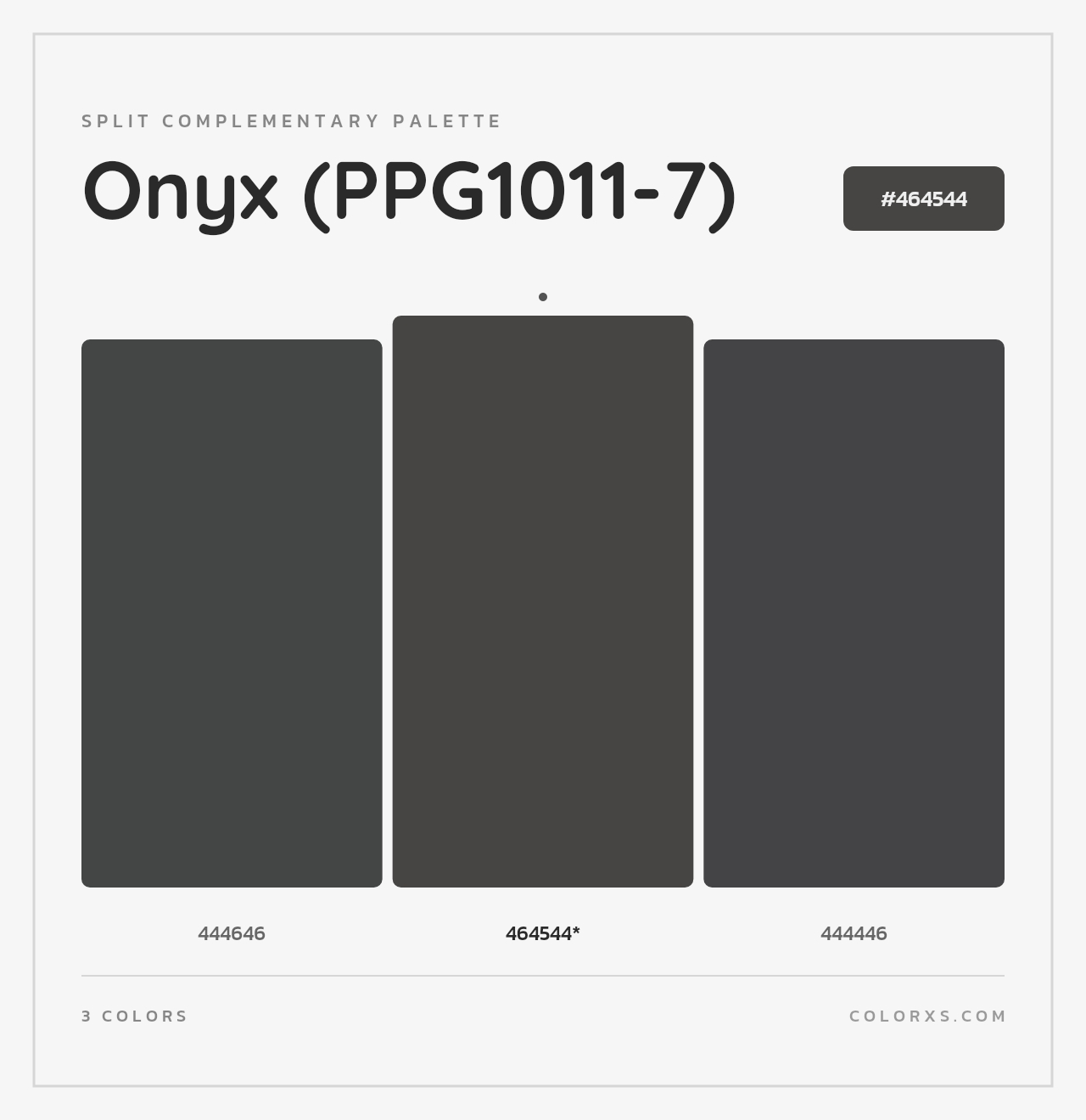 Onyx (PPG1011-7) - Split-Complementary Color Palette