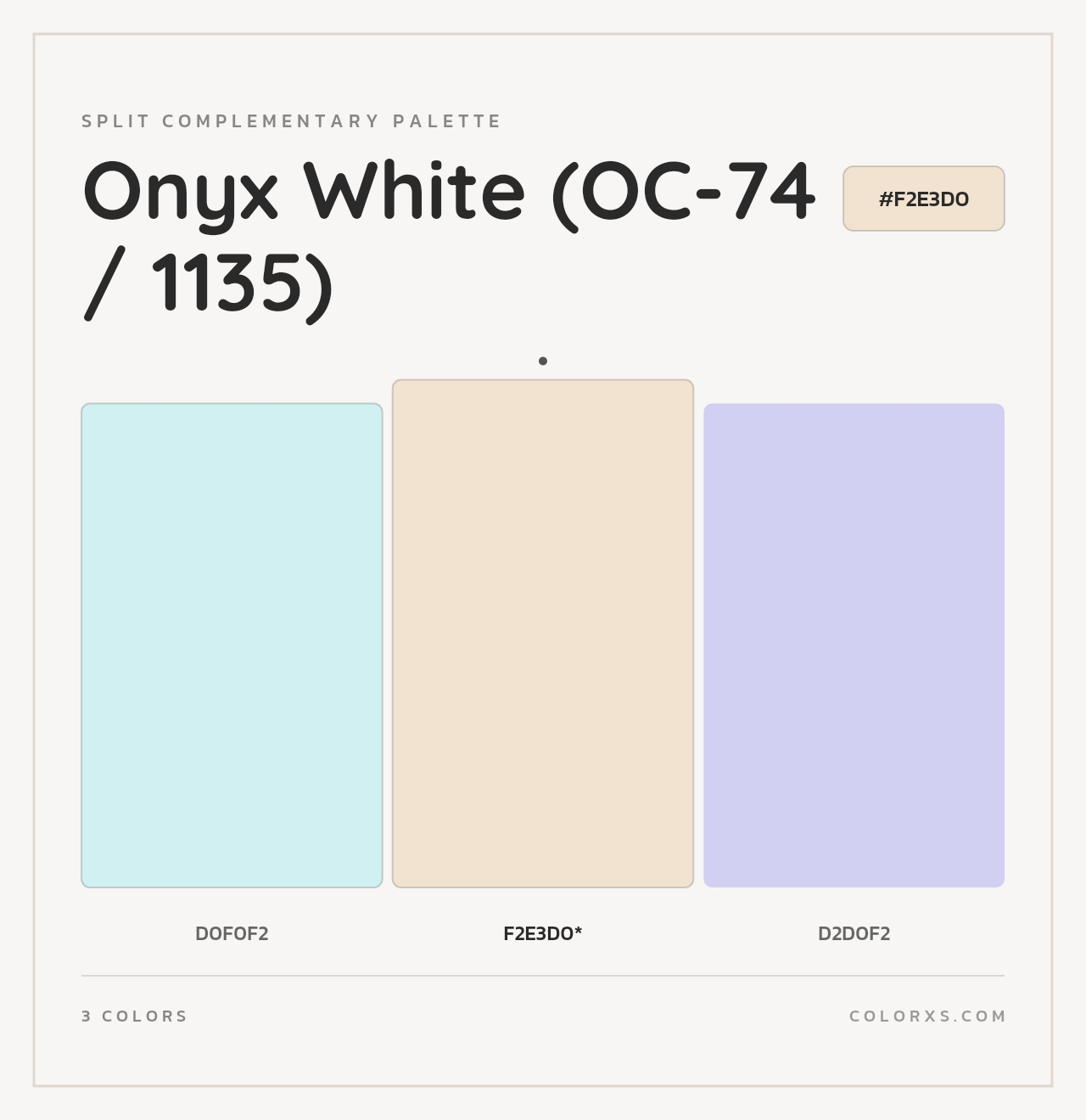 Onyx White (OC-74 / 1135) - Split-Complementary Color Palette