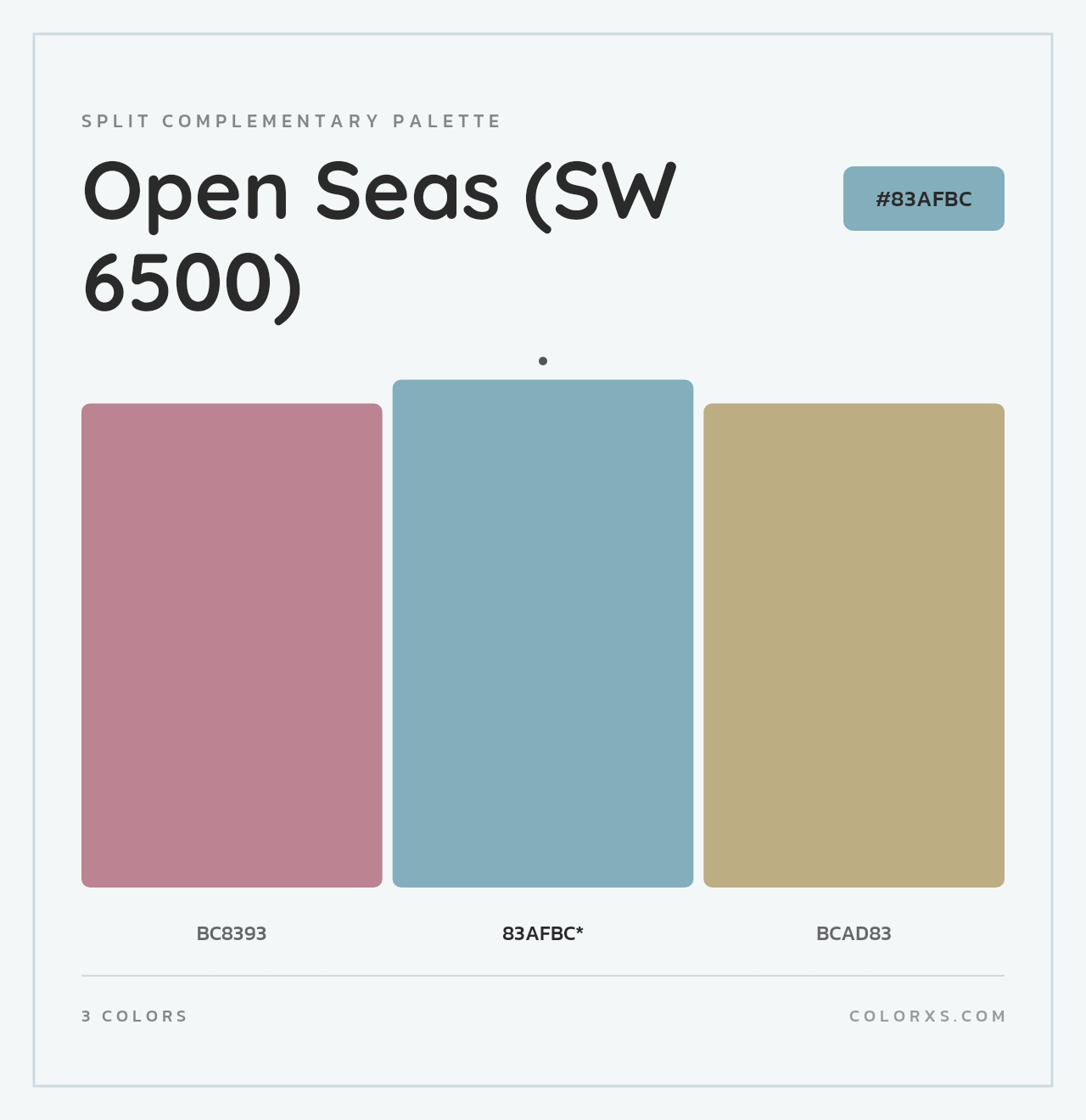 Open Seas (SW 6500) - Split-Complementary Color Palette