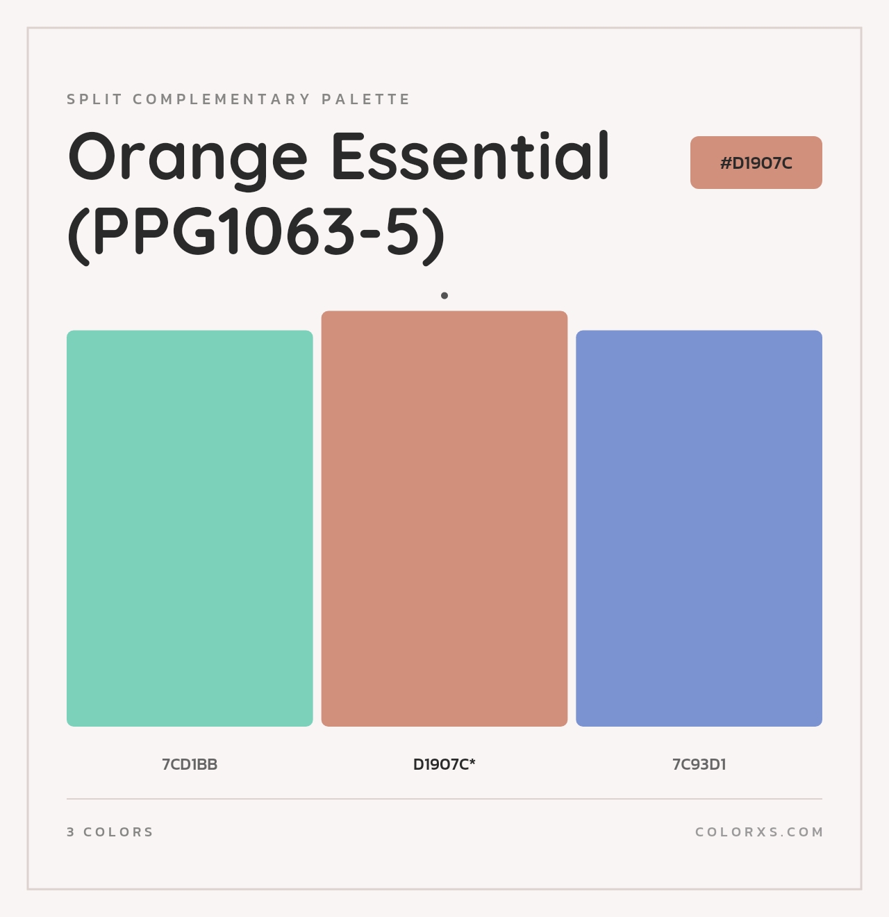Orange Essential (PPG1063-5) - Split-Complementary Color Palette