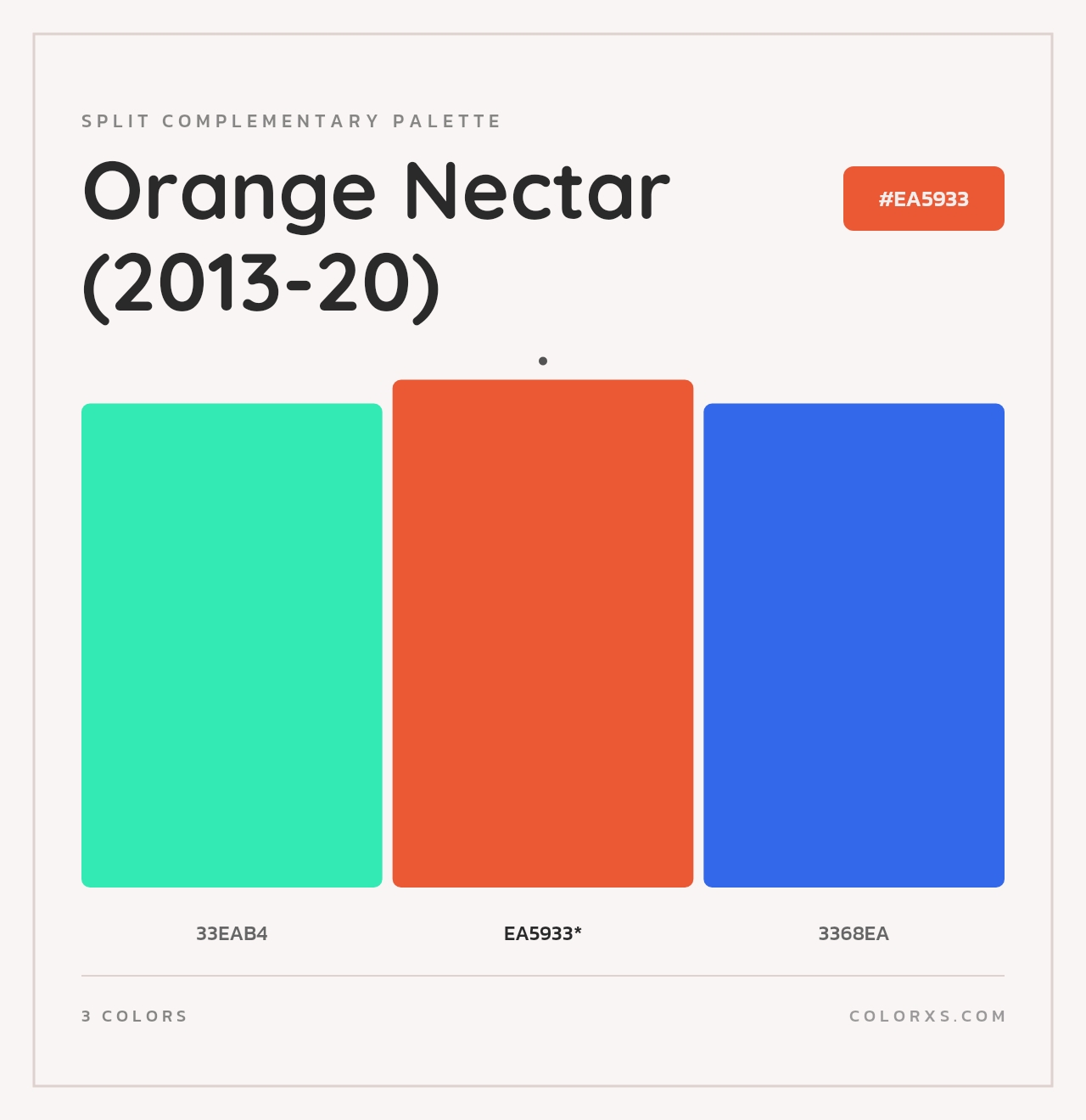Orange Nectar (2013-20) - Split-Complementary Color Palette