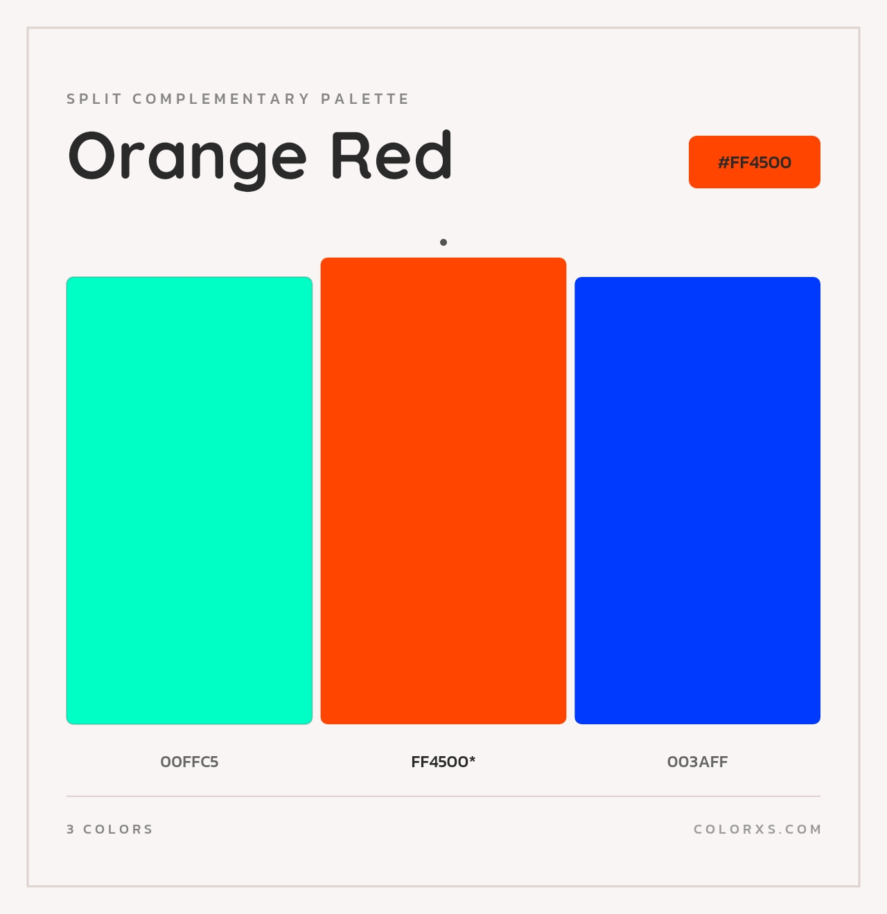 Orange Red - Split-Complementary Color Palette