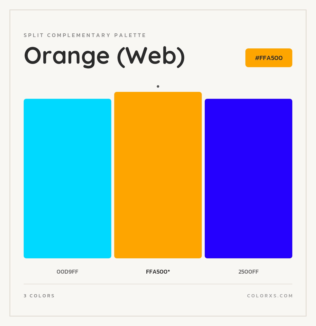 Orange (Web) - Split-Complementary Color Palette