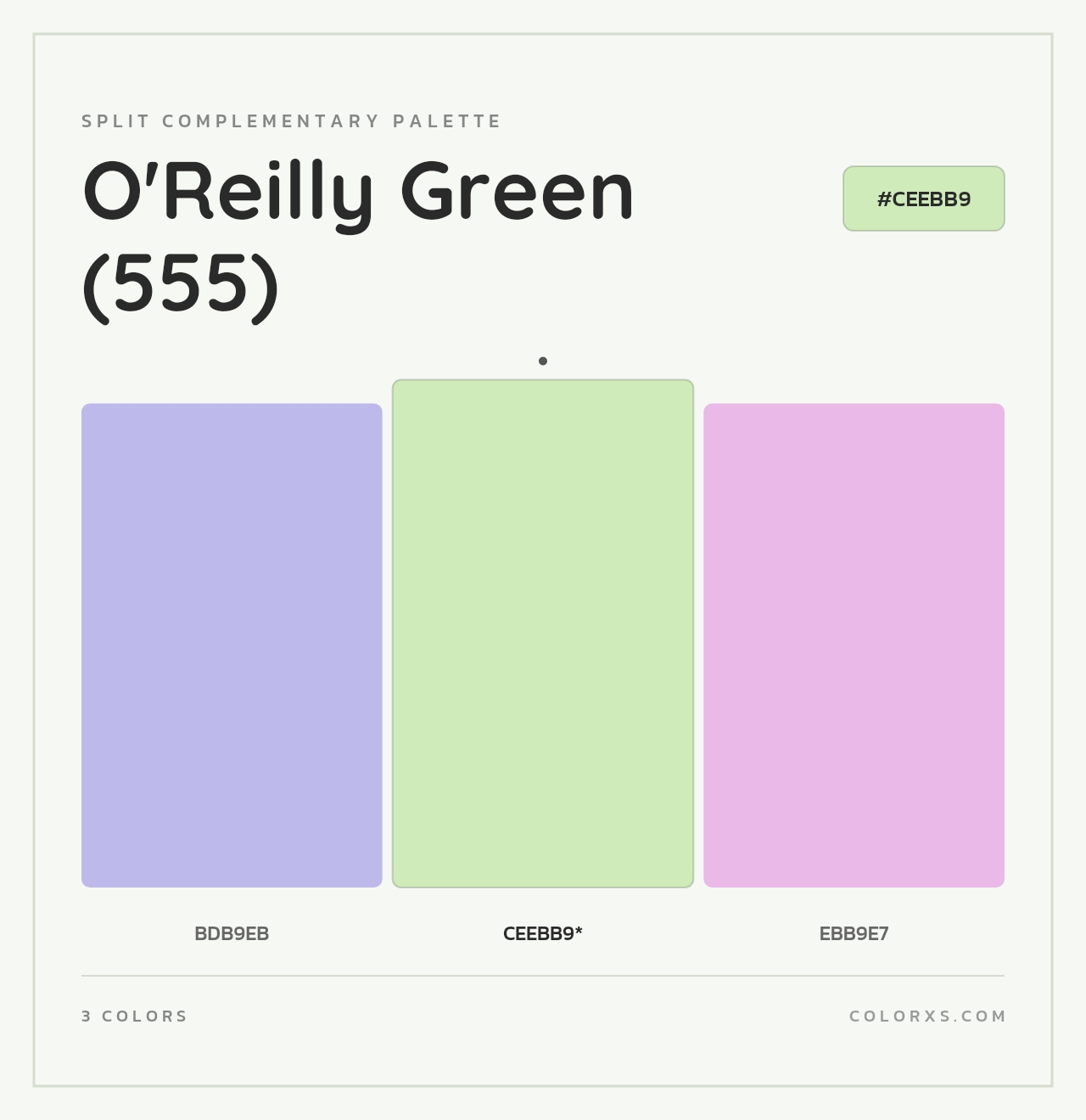 O'Reilly Green (555) - Split-Complementary Color Palette
