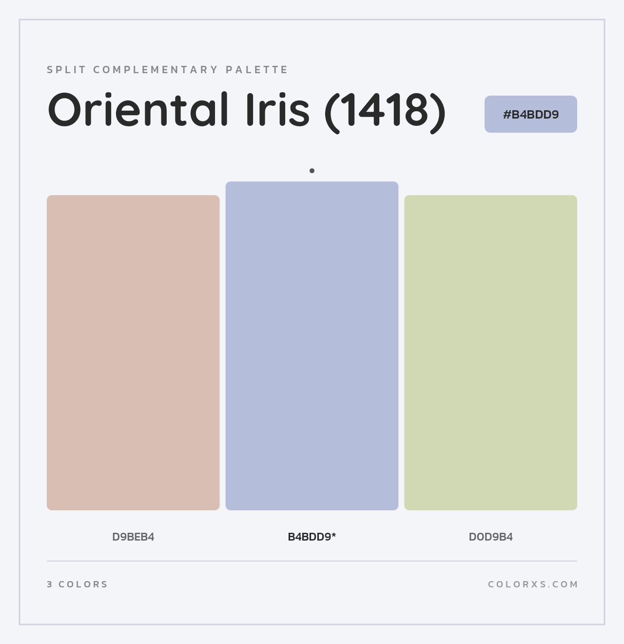 Oriental Iris (1418) - Split-Complementary Color Palette