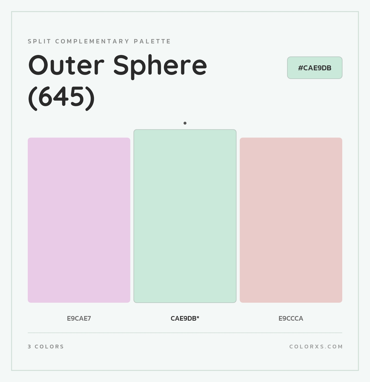 Outer Sphere (645) - Split-Complementary Color Palette