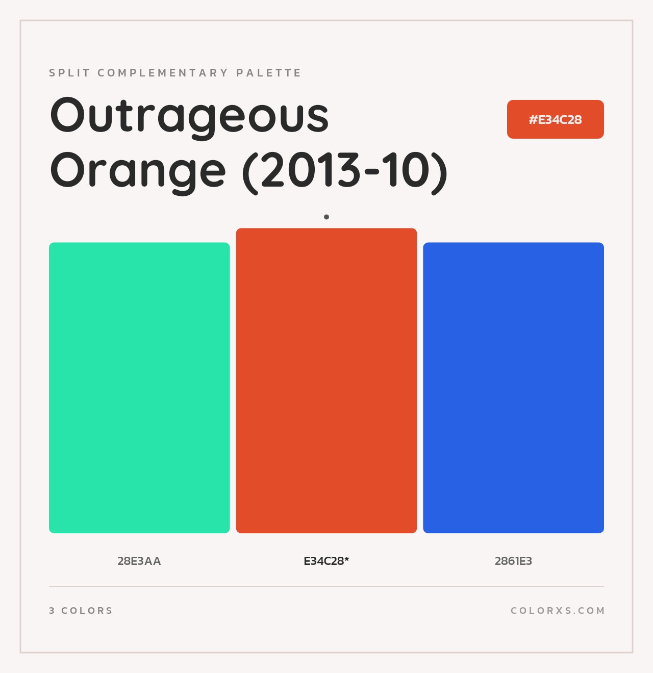 Outrageous Orange (2013-10) - Split-Complementary Color Palette