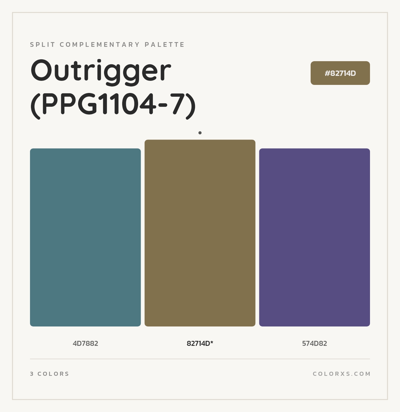 Outrigger (PPG1104-7) - Split-Complementary Color Palette