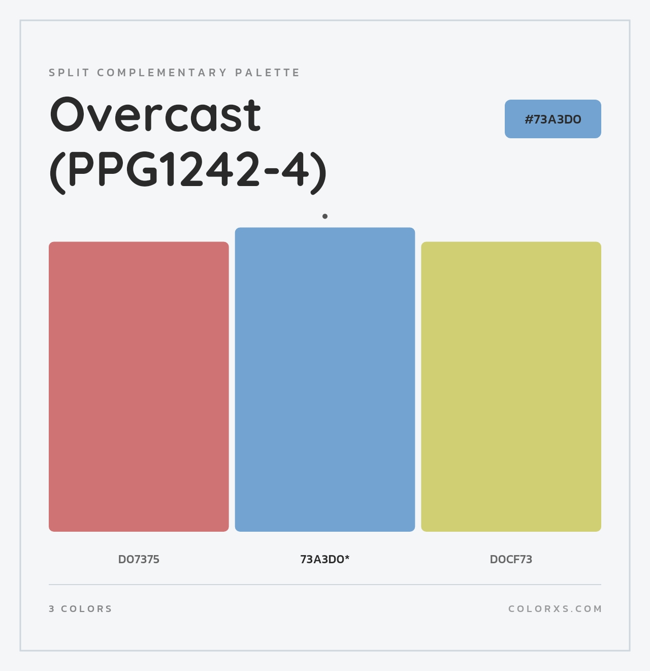 Overcast (PPG1242-4) - Split-Complementary Color Palette