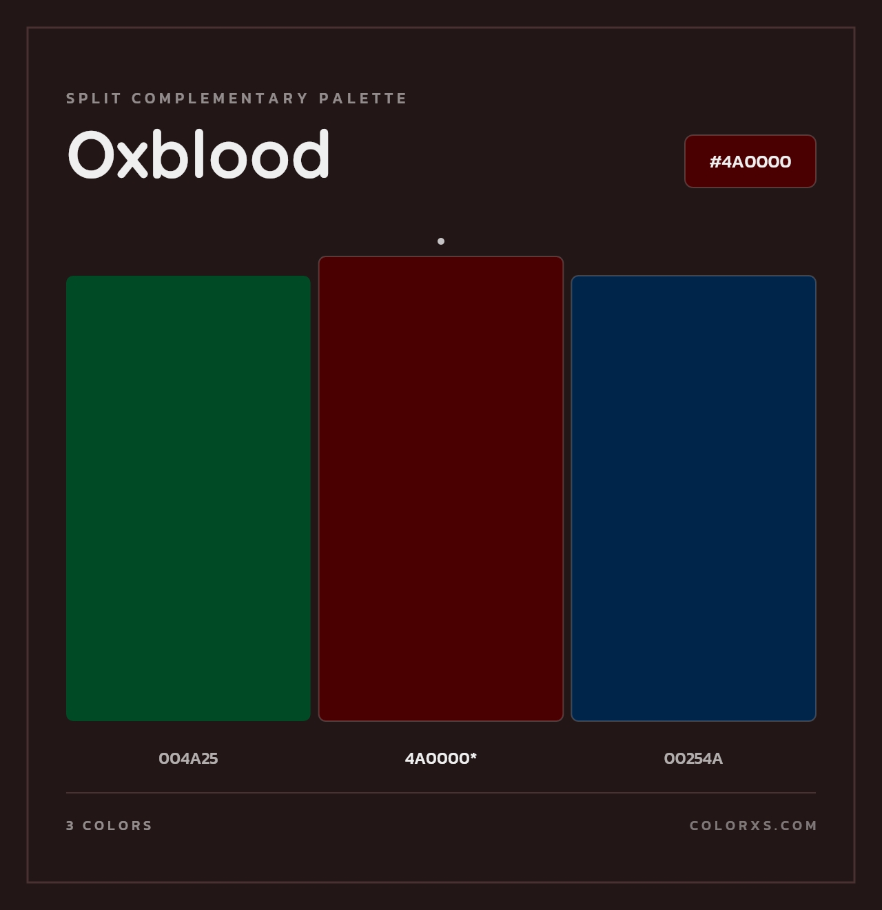 Oxblood - Split-Complementary Color Palette