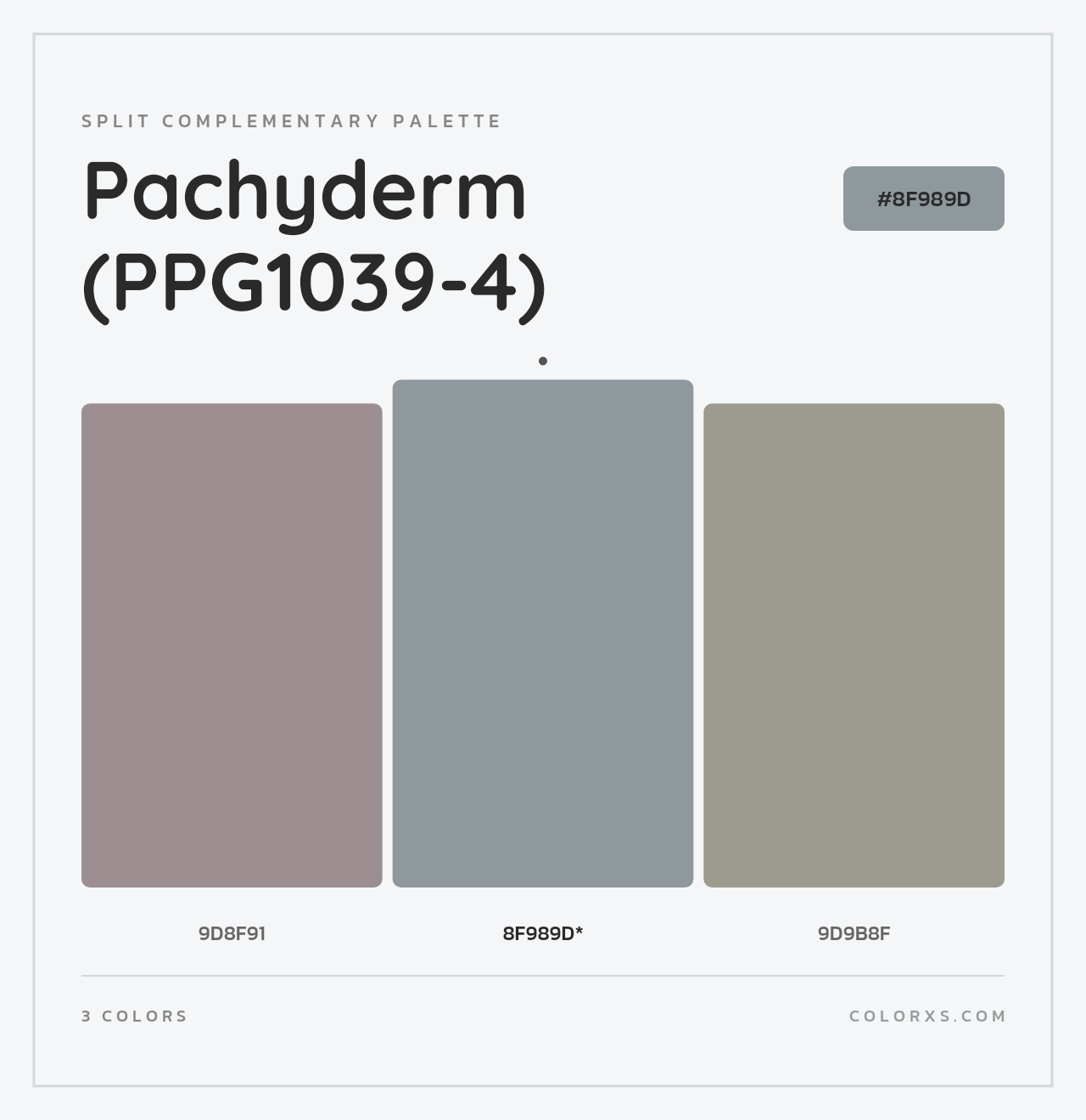 Pachyderm (PPG1039-4) - Split-Complementary Color Palette