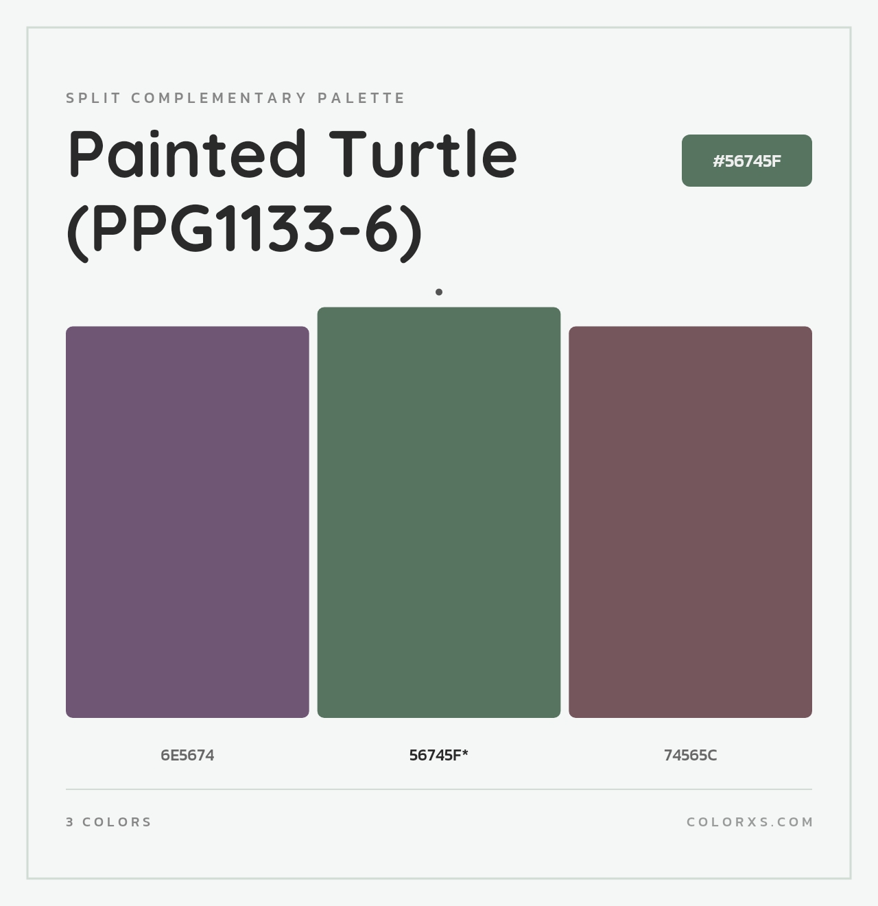 Painted Turtle (PPG1133-6) - Split-Complementary Color Palette