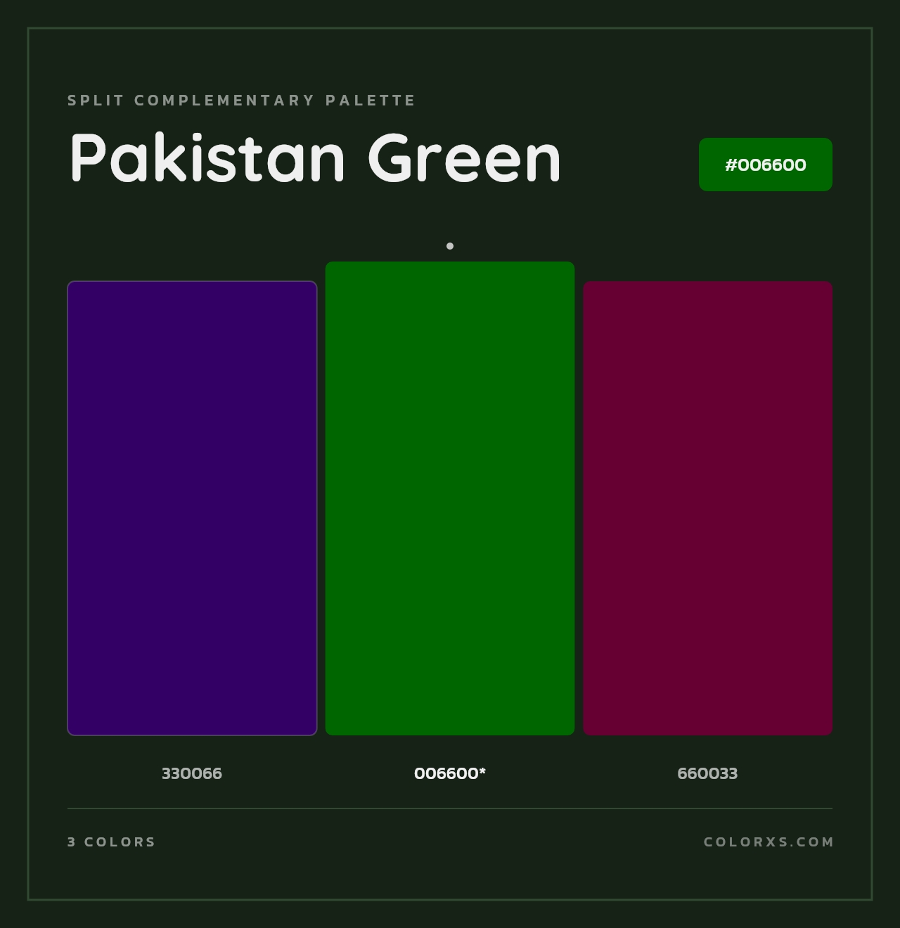 Pakistan Green - Split-Complementary Color Palette