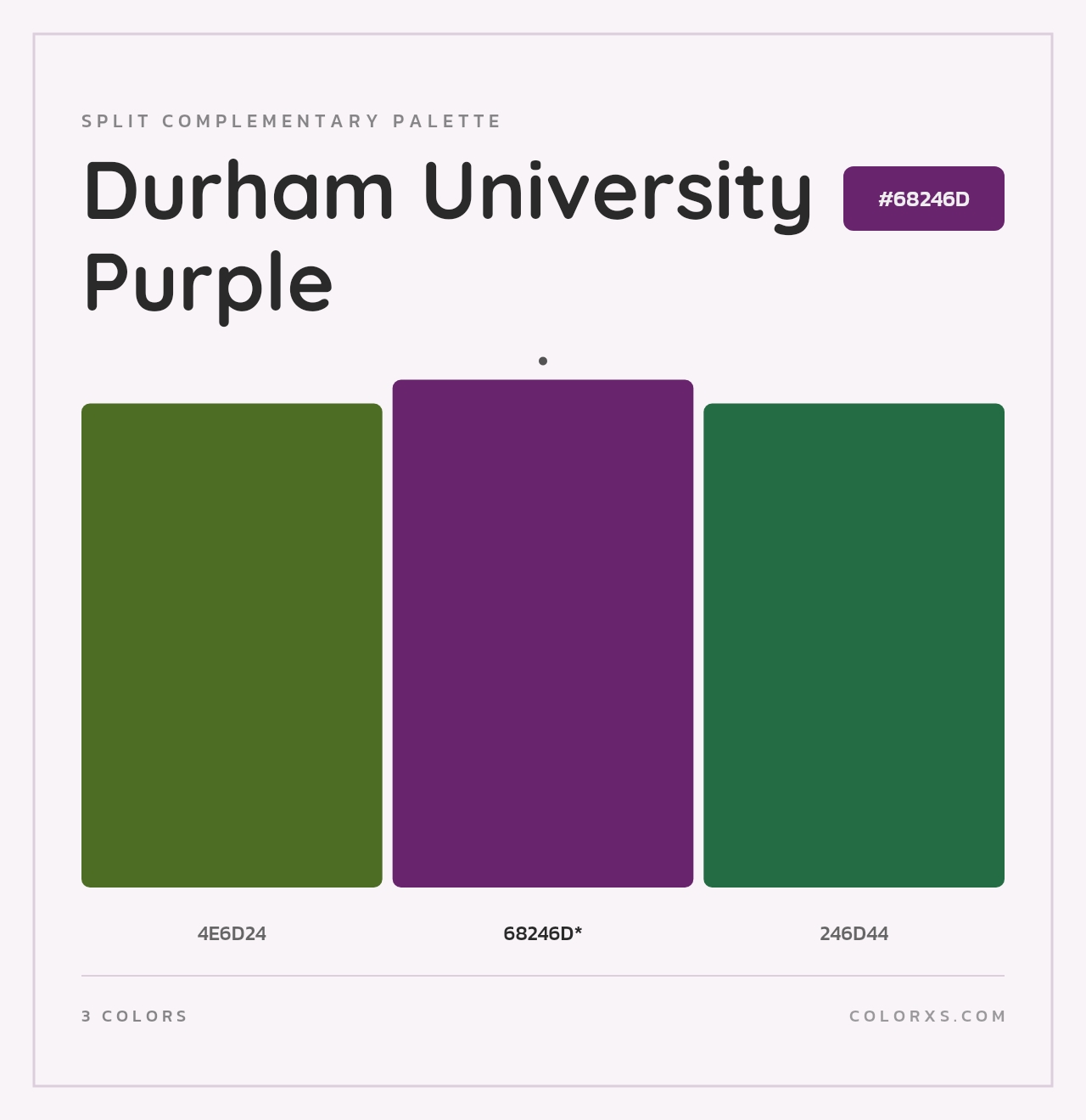 Durham University Purple - Split-Complementary Color Palette