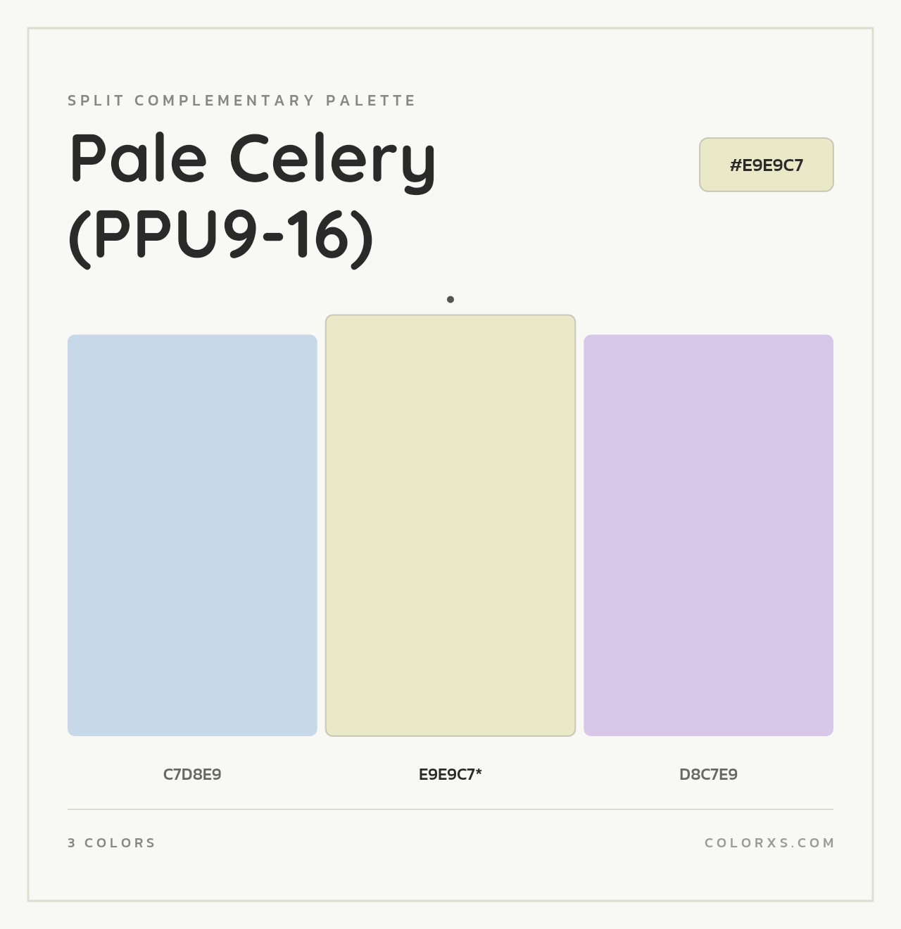 Pale Celery (PPU9-16) - Split-Complementary Color Palette