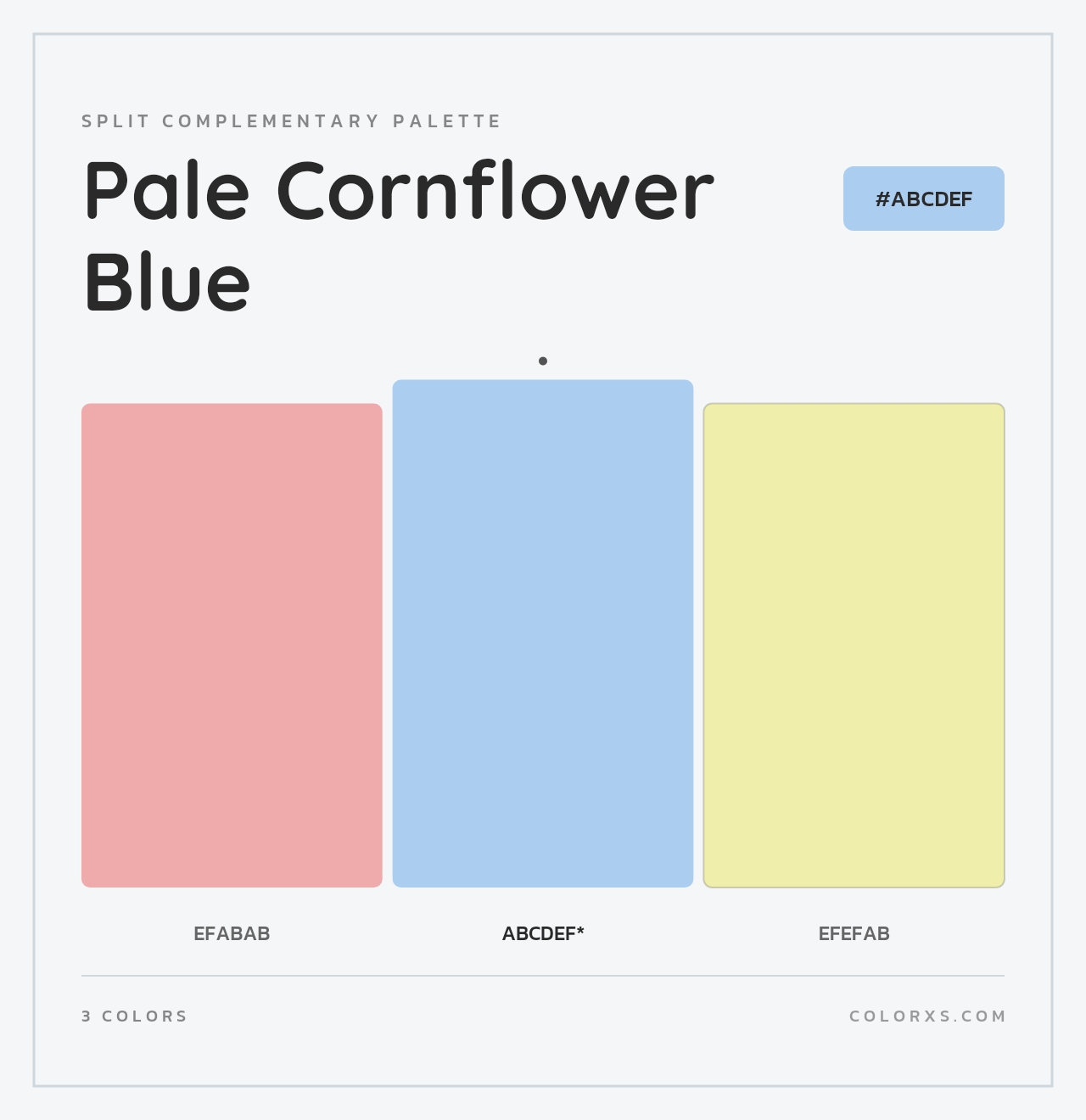Pale Cornflower Blue - Split-Complementary Color Palette