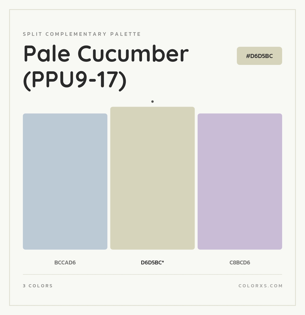 Pale Cucumber (PPU9-17) - Split-Complementary Color Palette