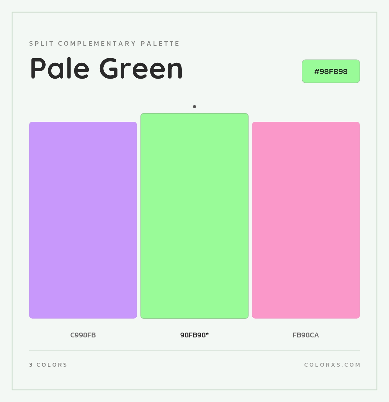 Pale Green - Split-Complementary Color Palette