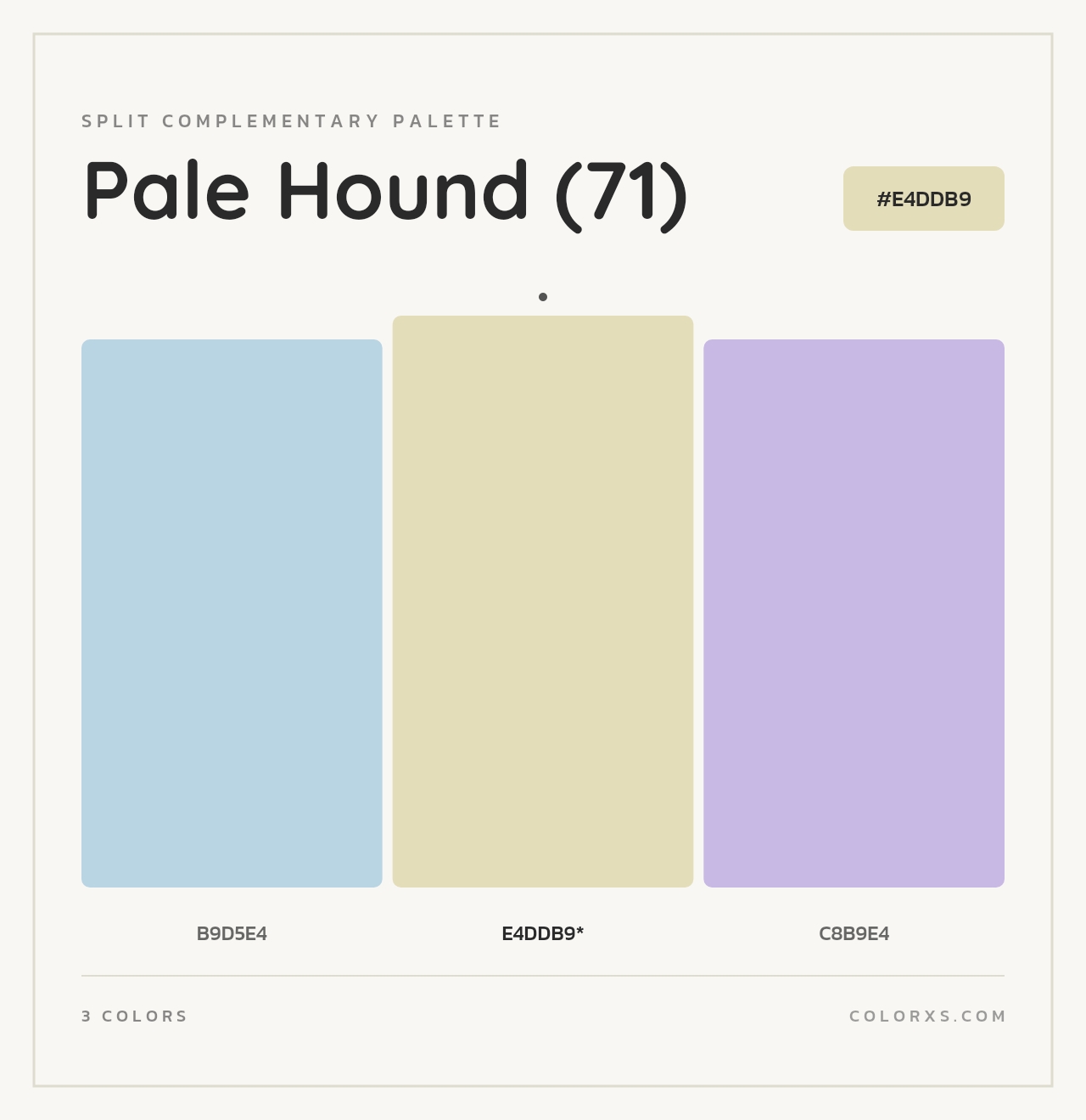 Pale Hound (71) - Split-Complementary Color Palette