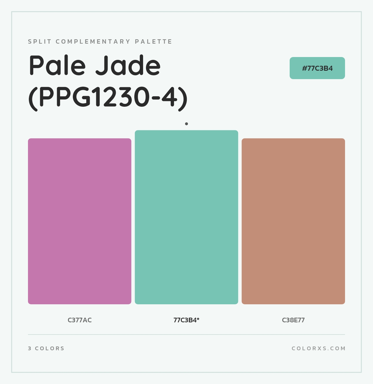 Pale Jade (PPG1230-4) - Split-Complementary Color Palette