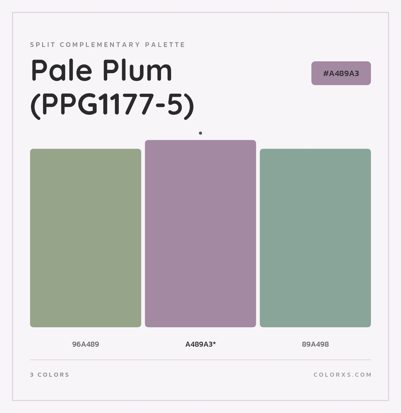 Pale Plum (PPG1177-5) - Split-Complementary Color Palette