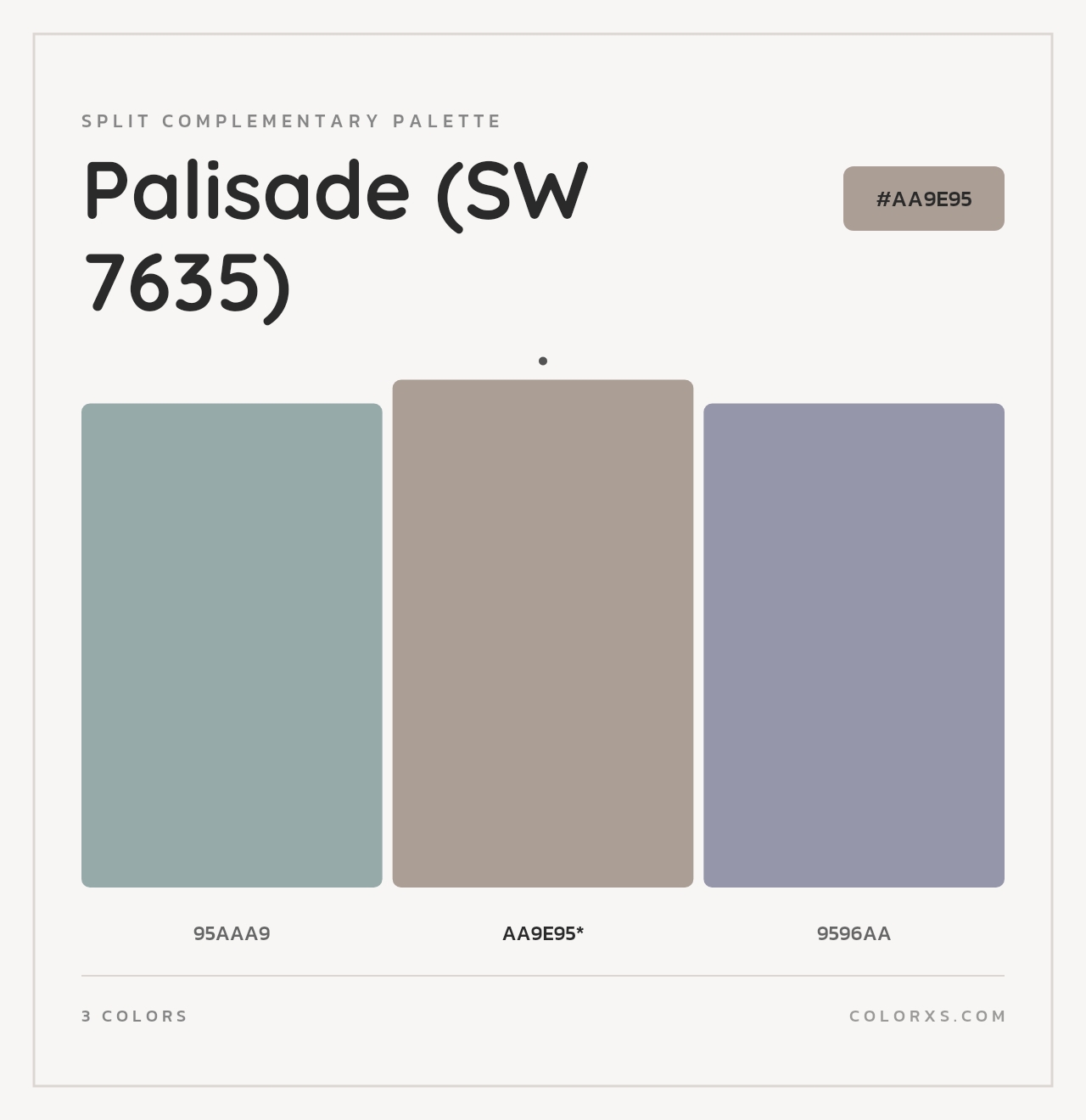 Palisade (SW 7635) - Split-Complementary Color Palette