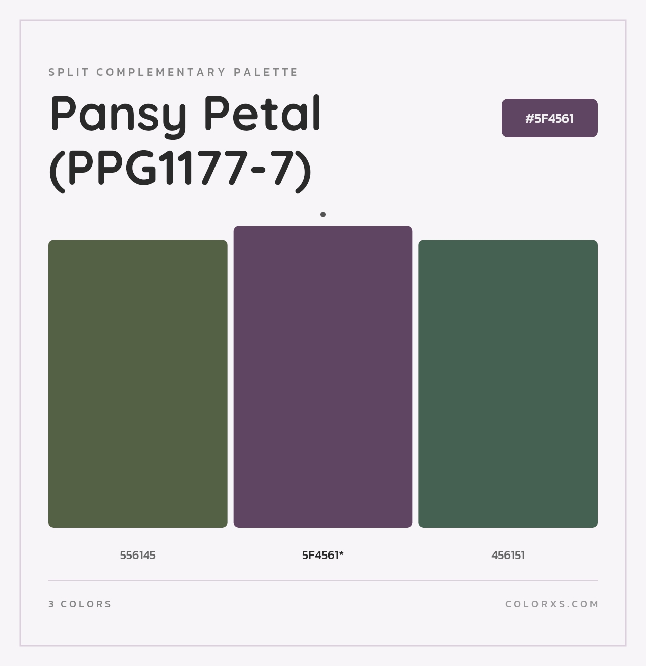 Pansy Petal (PPG1177-7) - Split-Complementary Color Palette